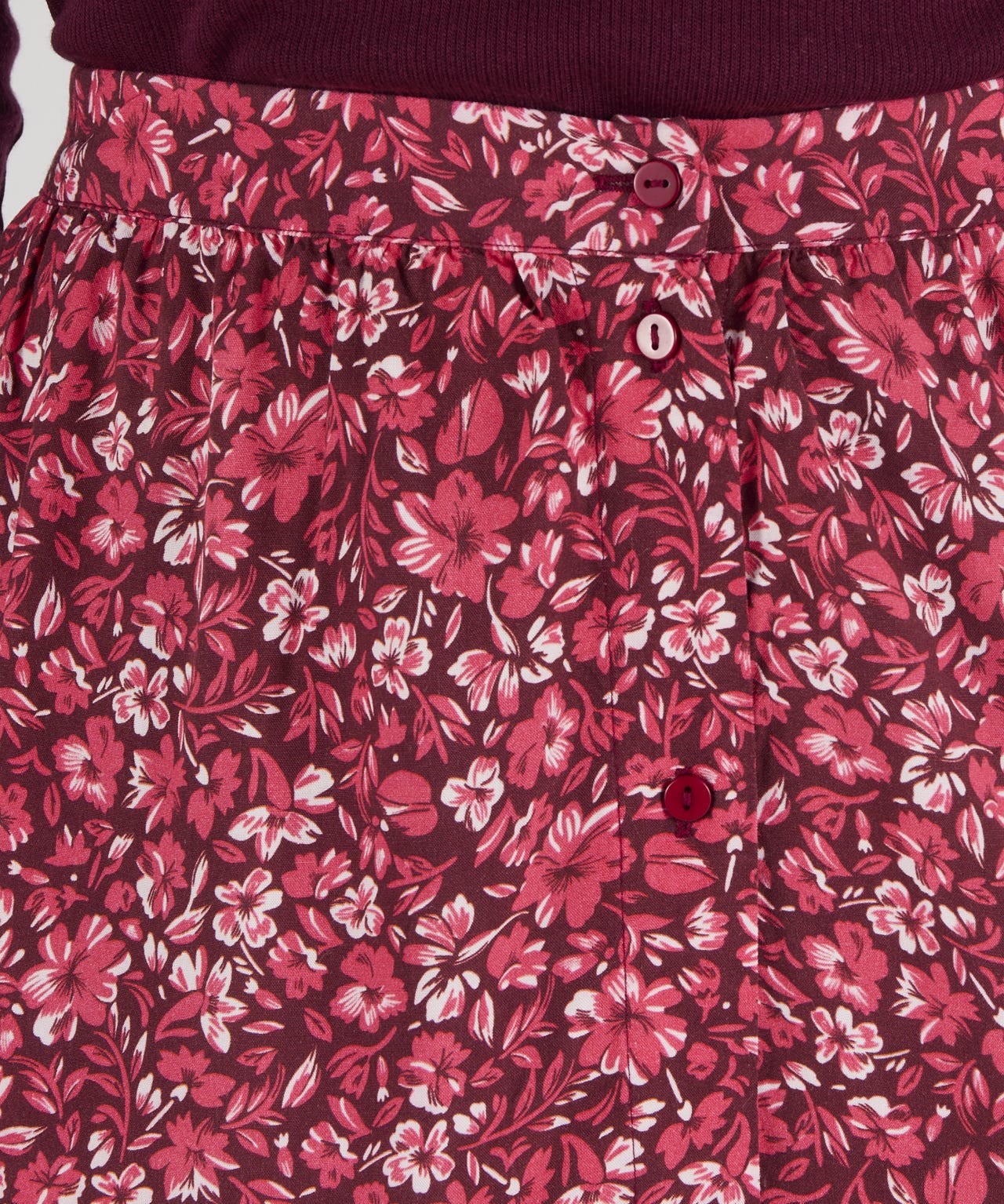 Button-through Print Skirt