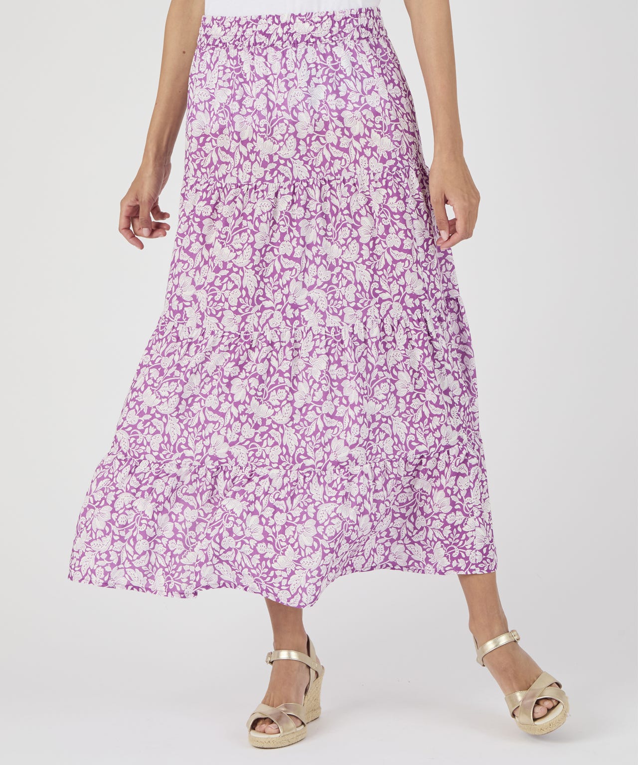 Print Tiered Skirt