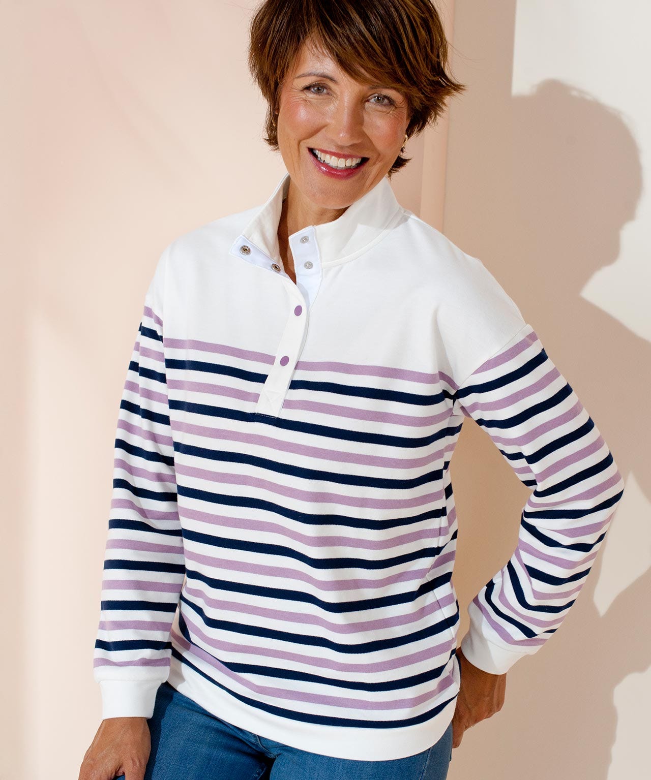 Cotton Rich Stripe Sweatshirt 
