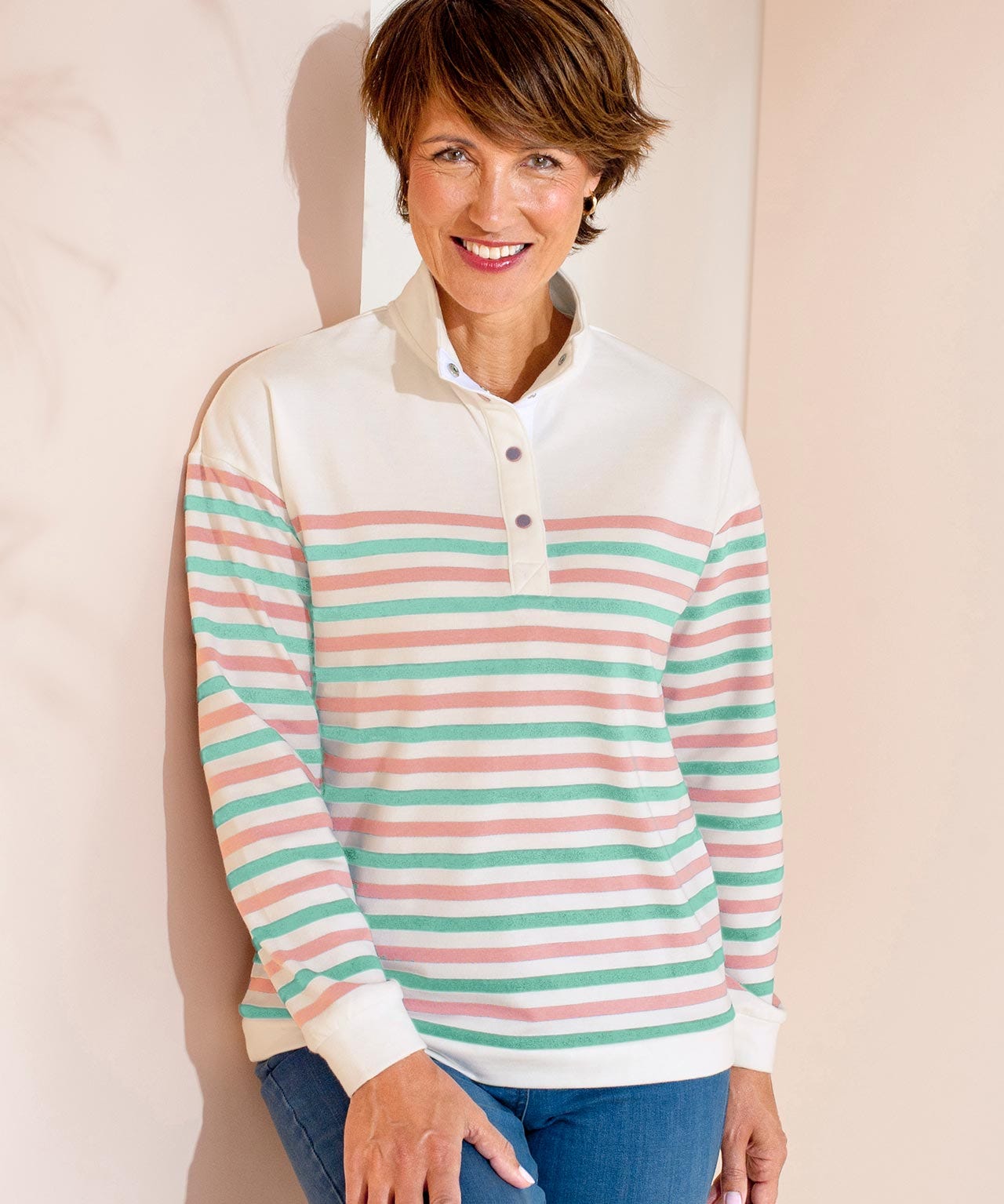 Cotton Rich Stripe Sweatshirt 