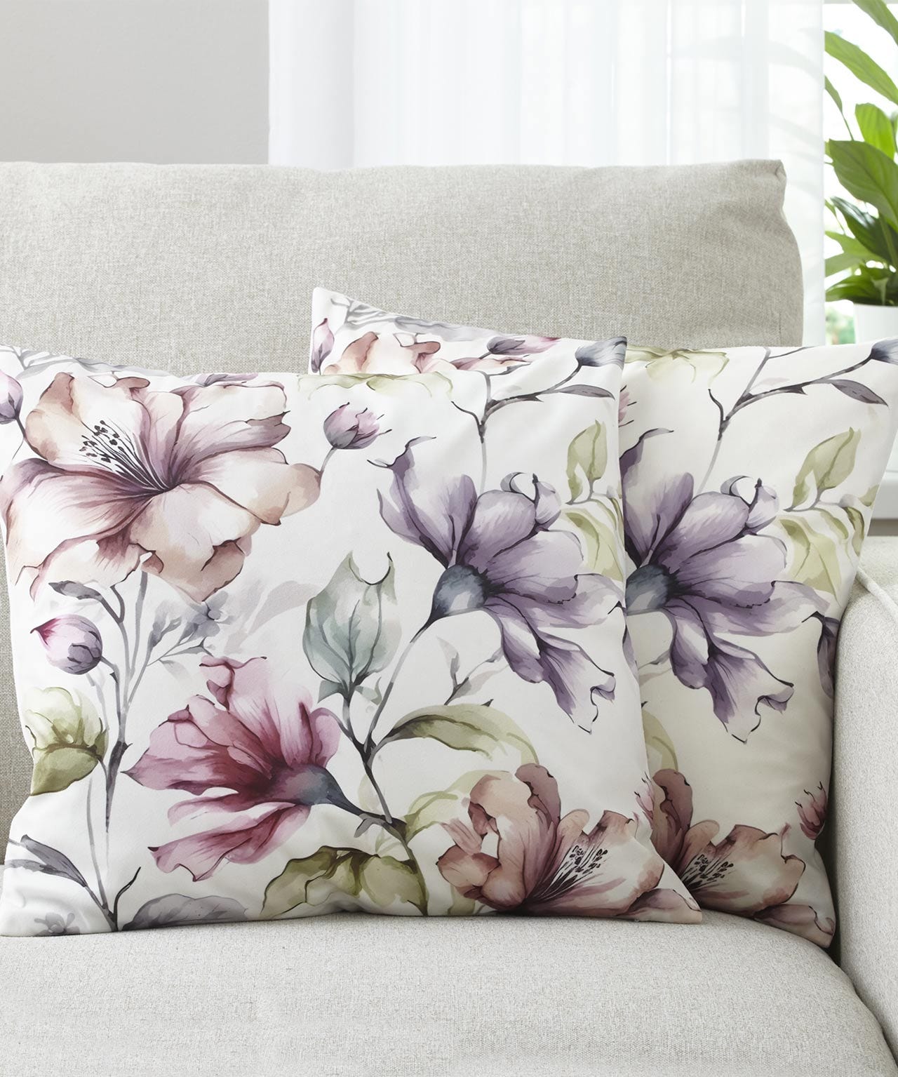 Pack of 2 floral cushion covers