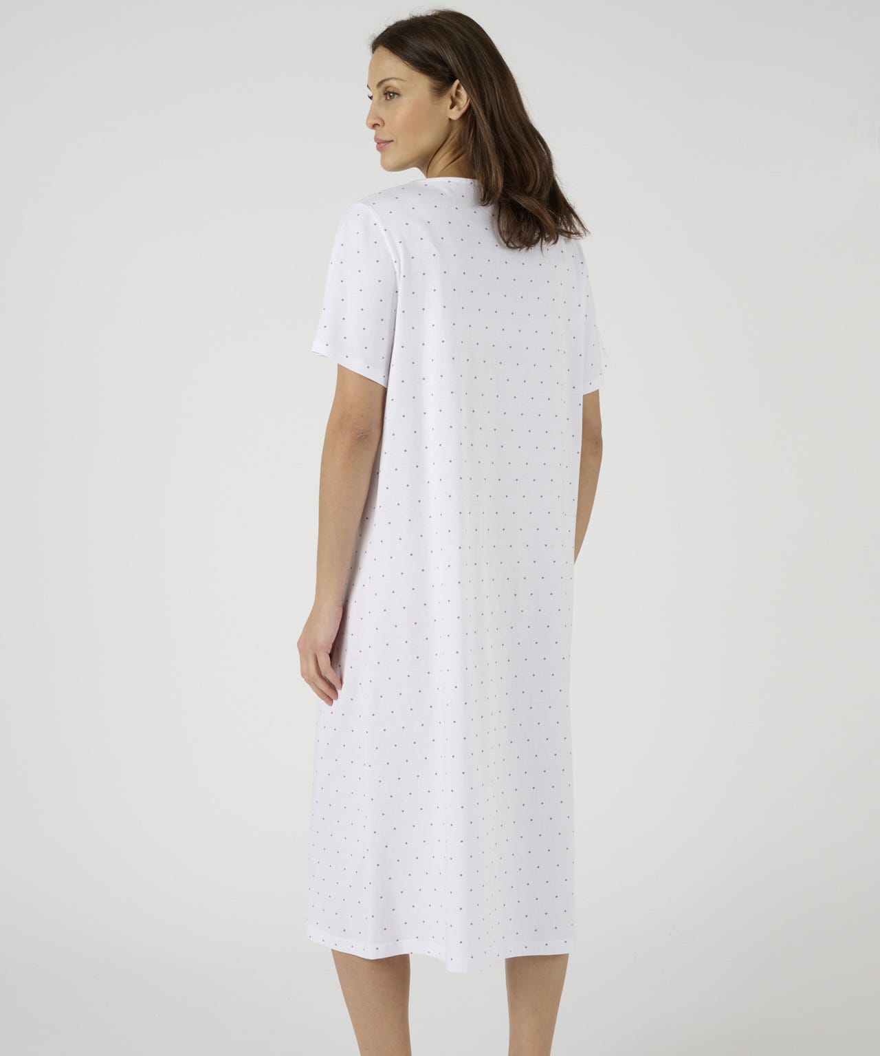 Short Sleeved Dot Print Nightdress 