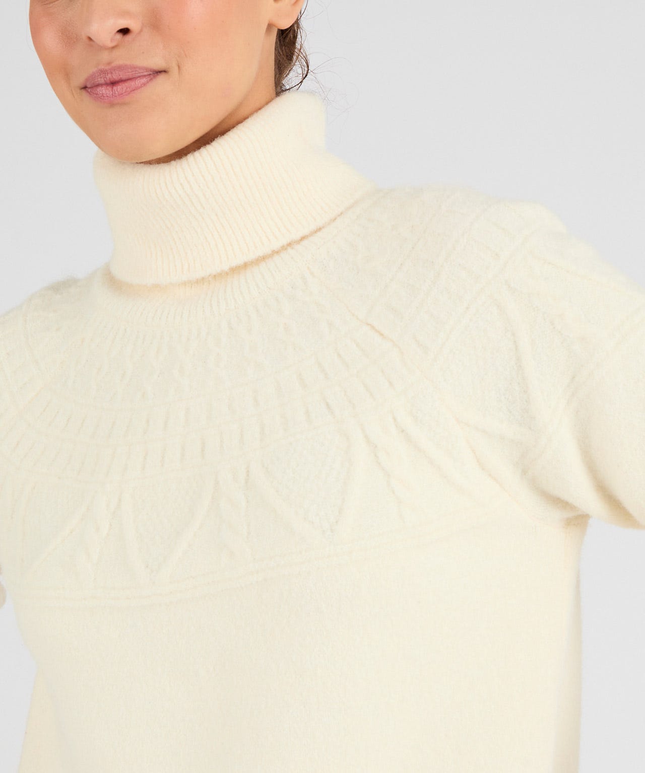 Thermolactyl Roll Neck Jacquard Detail  Jumper 