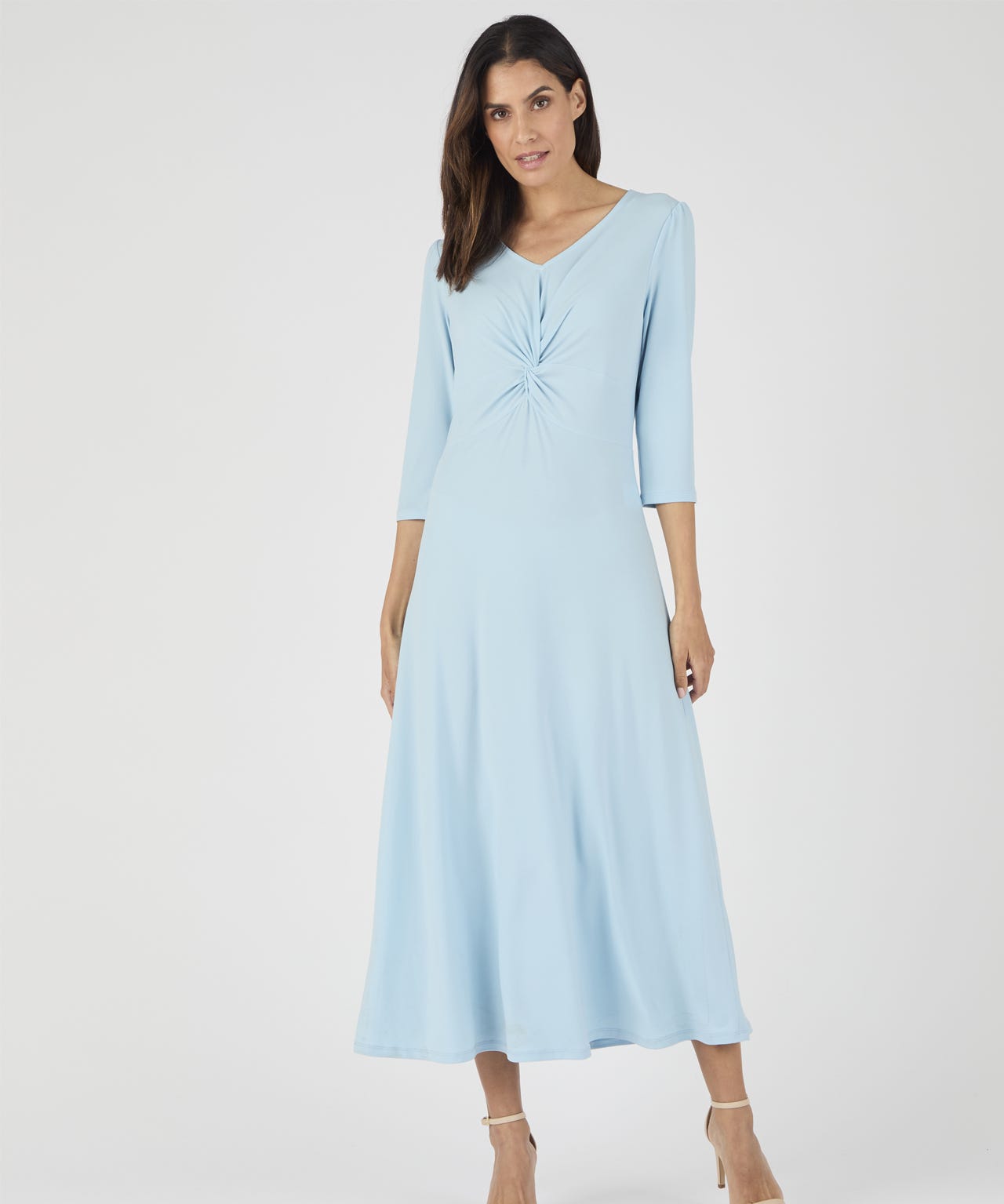 Knot Front V-Neck Dress 
