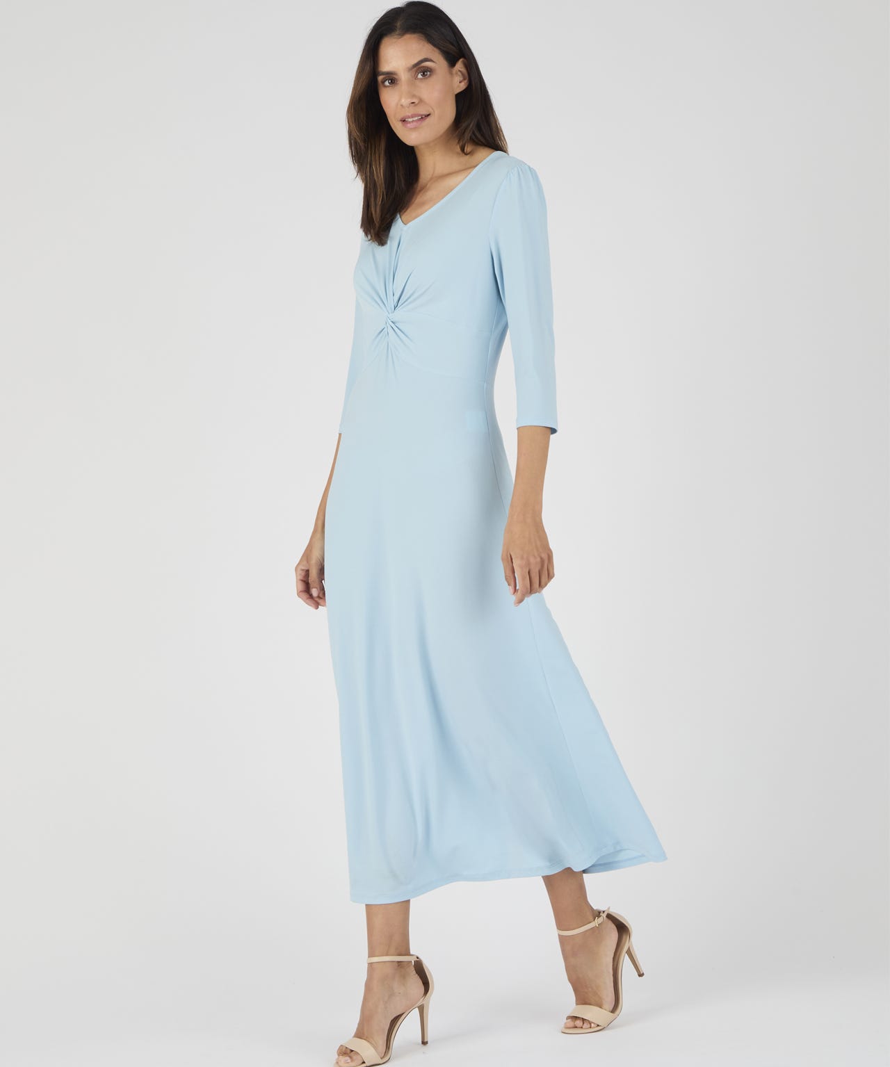 Knot Front V-Neck Dress 