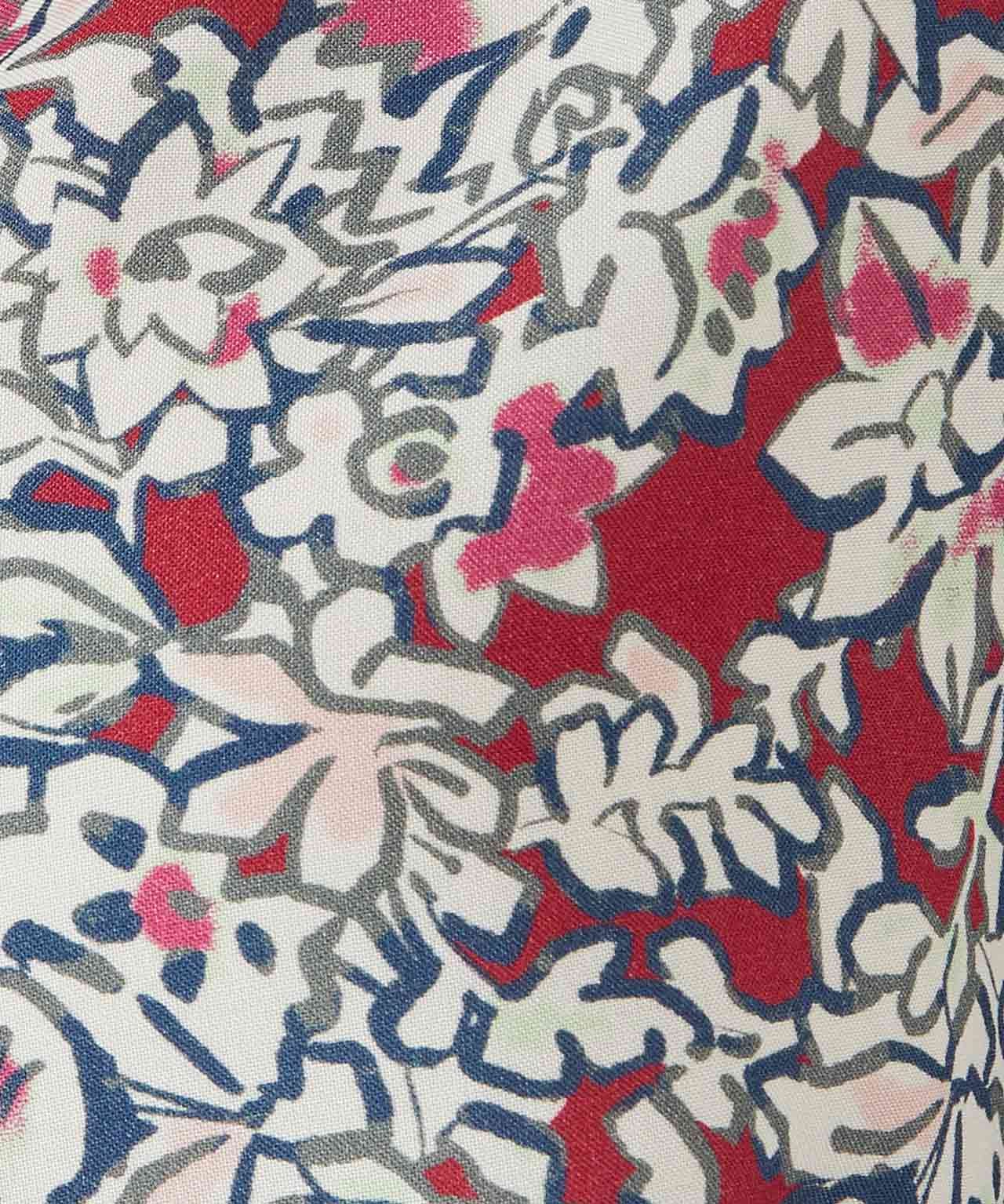 Printed Flared Button-front Dress 
