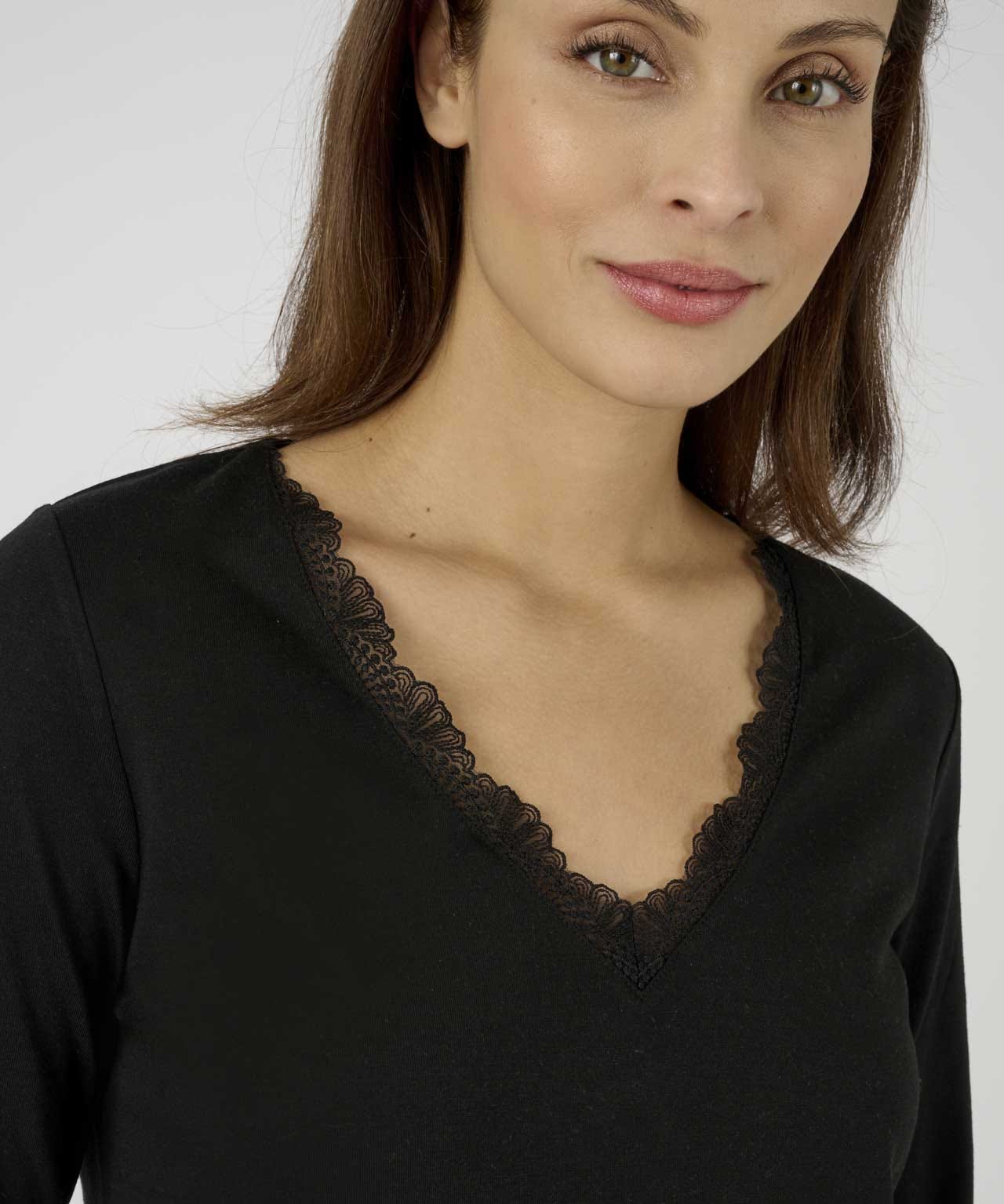 Thermolactyl Long Sleeve Lace Trim T-shirt