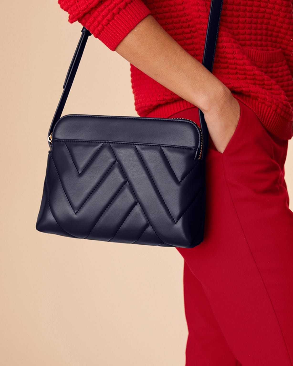 Chevron Quilted-look Bag 