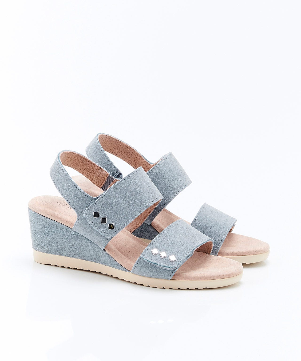 Touch Fasten Suede Wedge Sandal 