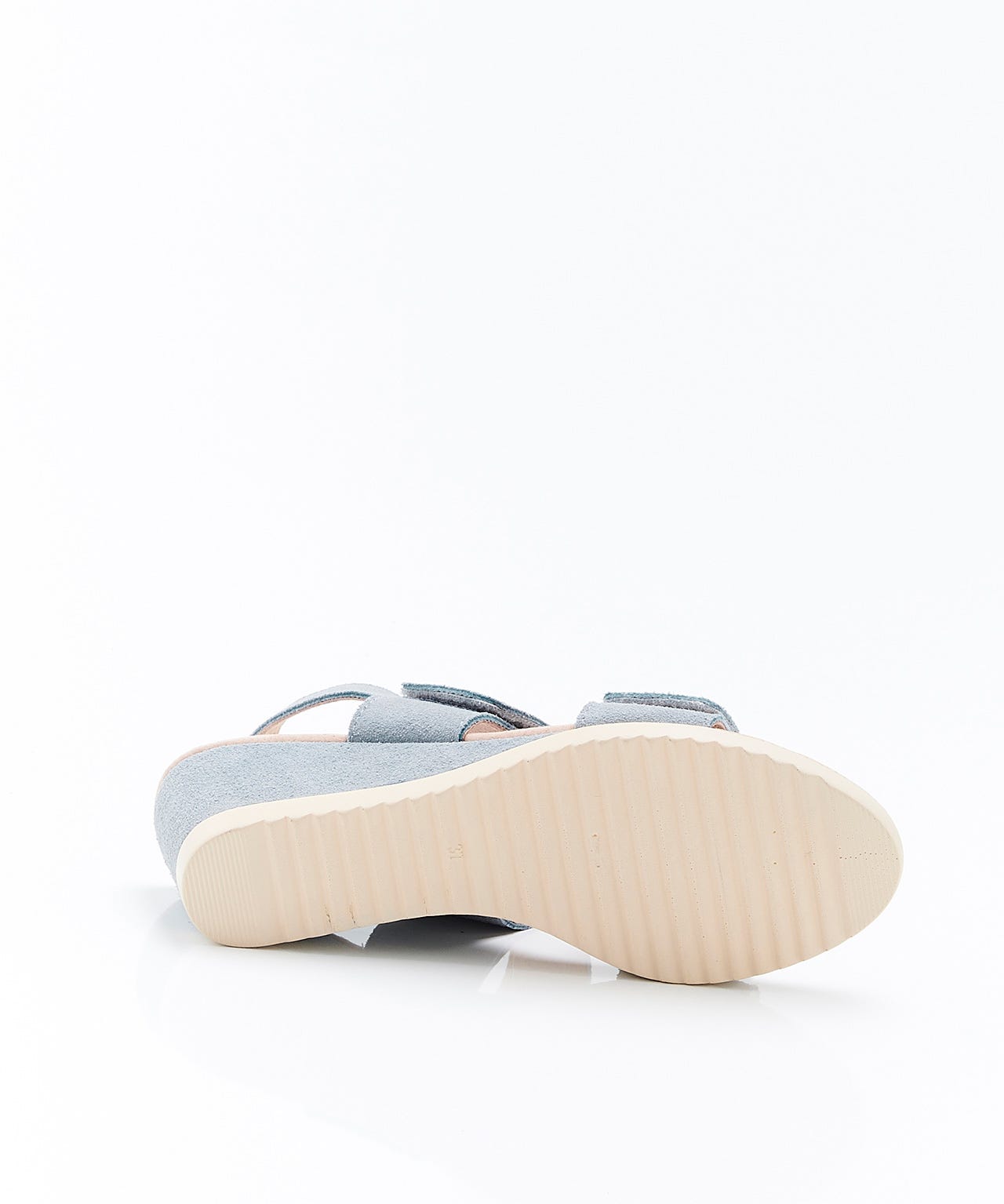 Touch Fasten Suede Wedge Sandal 