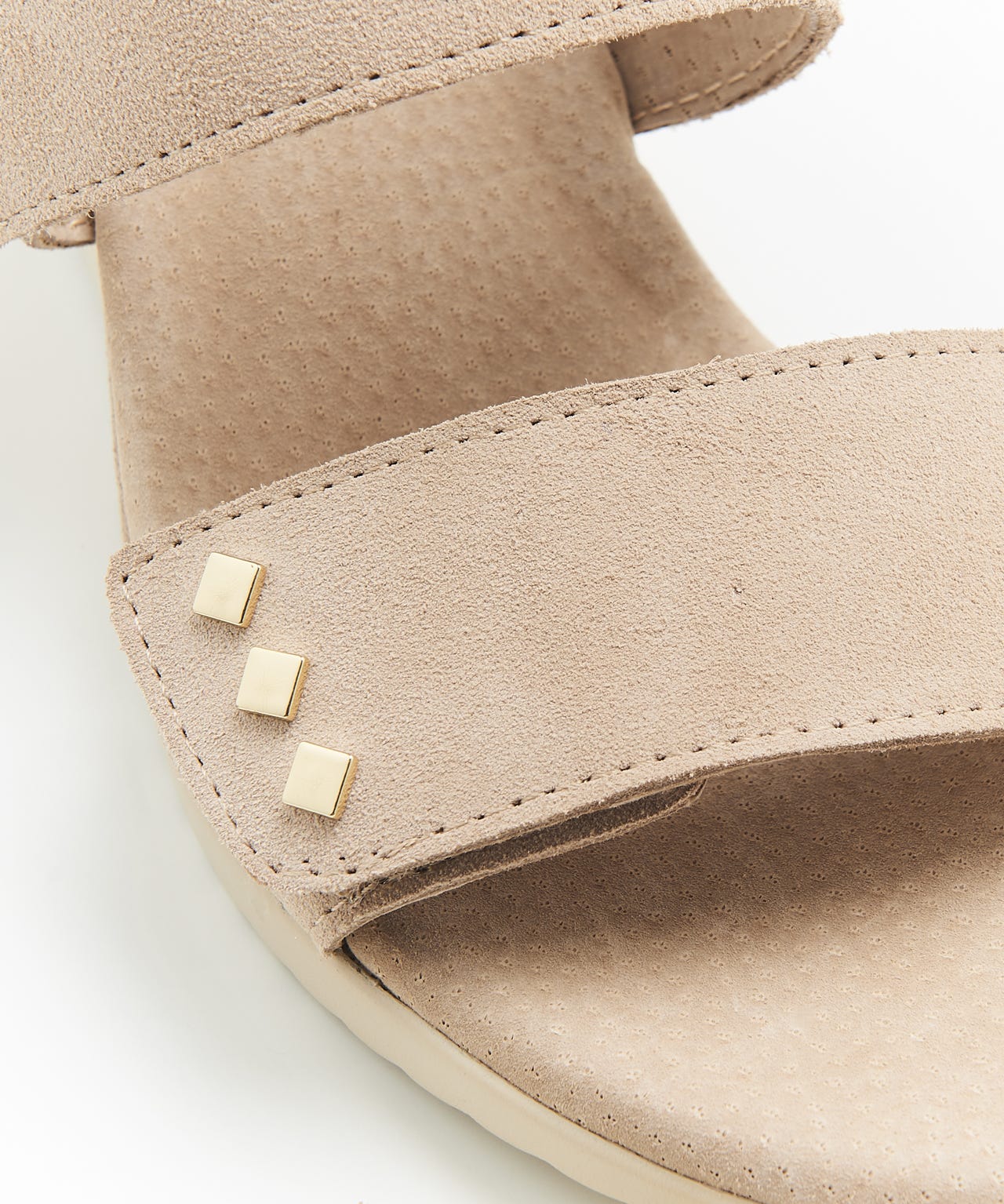 Touch Fasten Suede Wedge Sandal 