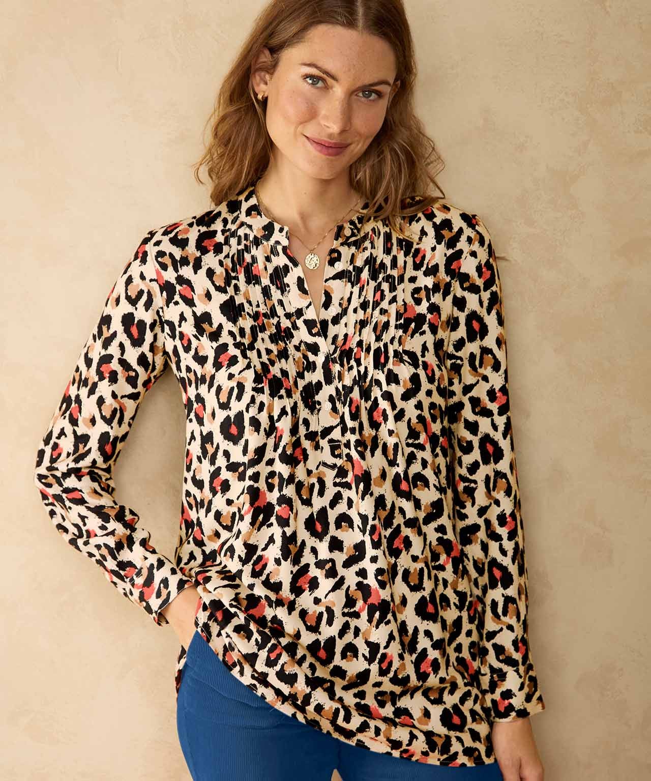 Animal Print Tunic Blouse