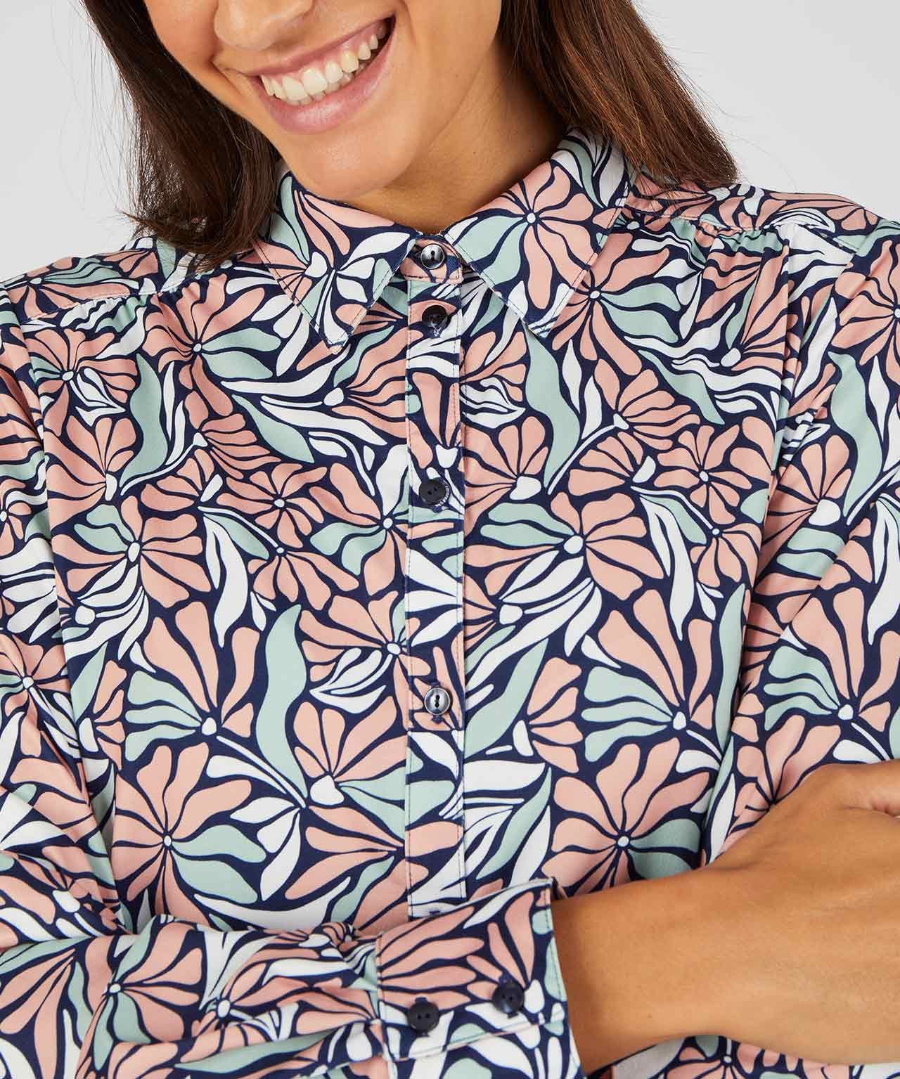 Floral Print Long Sleeve Blouse 