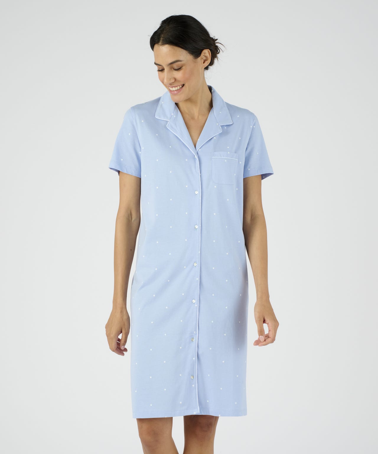 Jersey Button Through Nightdress 