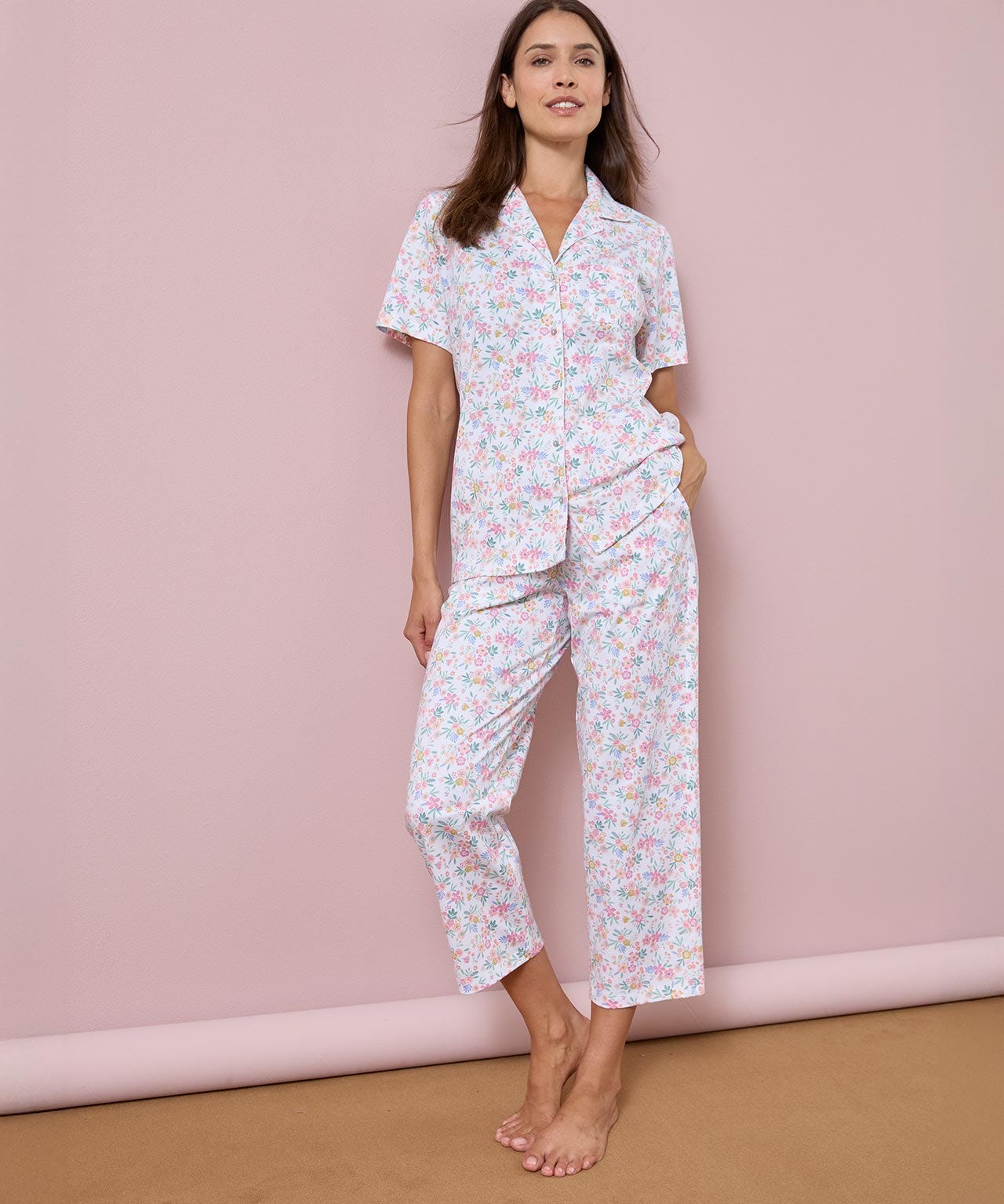 Print Short Sleeve Jersey Pyjamas 