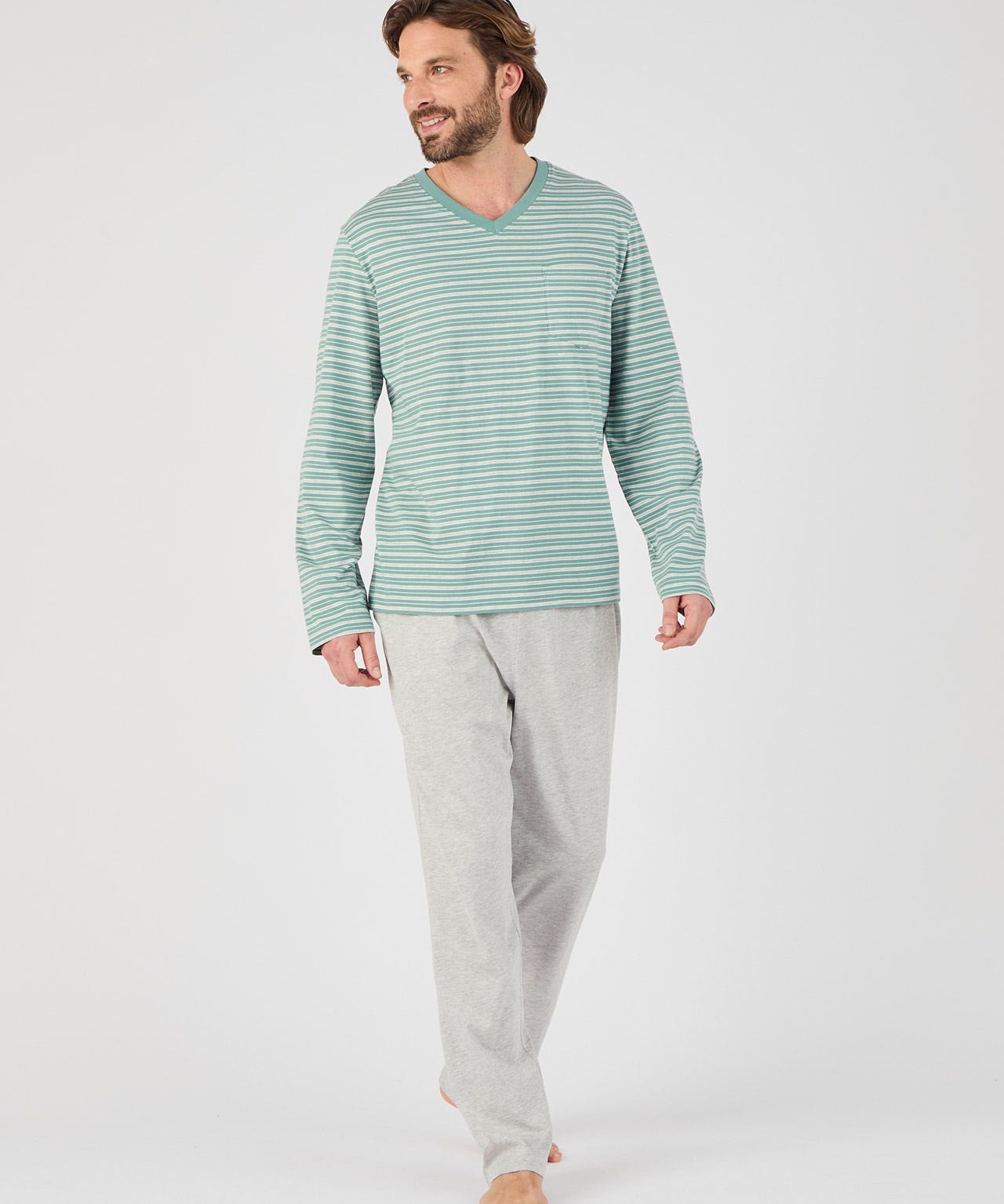 Men's Long Sleeve Jersey Pyjamas Pyjama