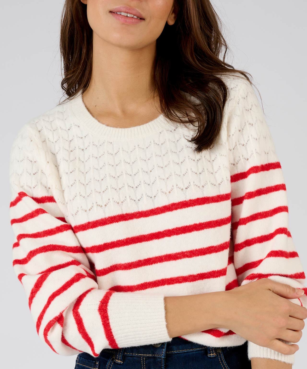 Thermolactyl Stripe Pointelle Jumper 