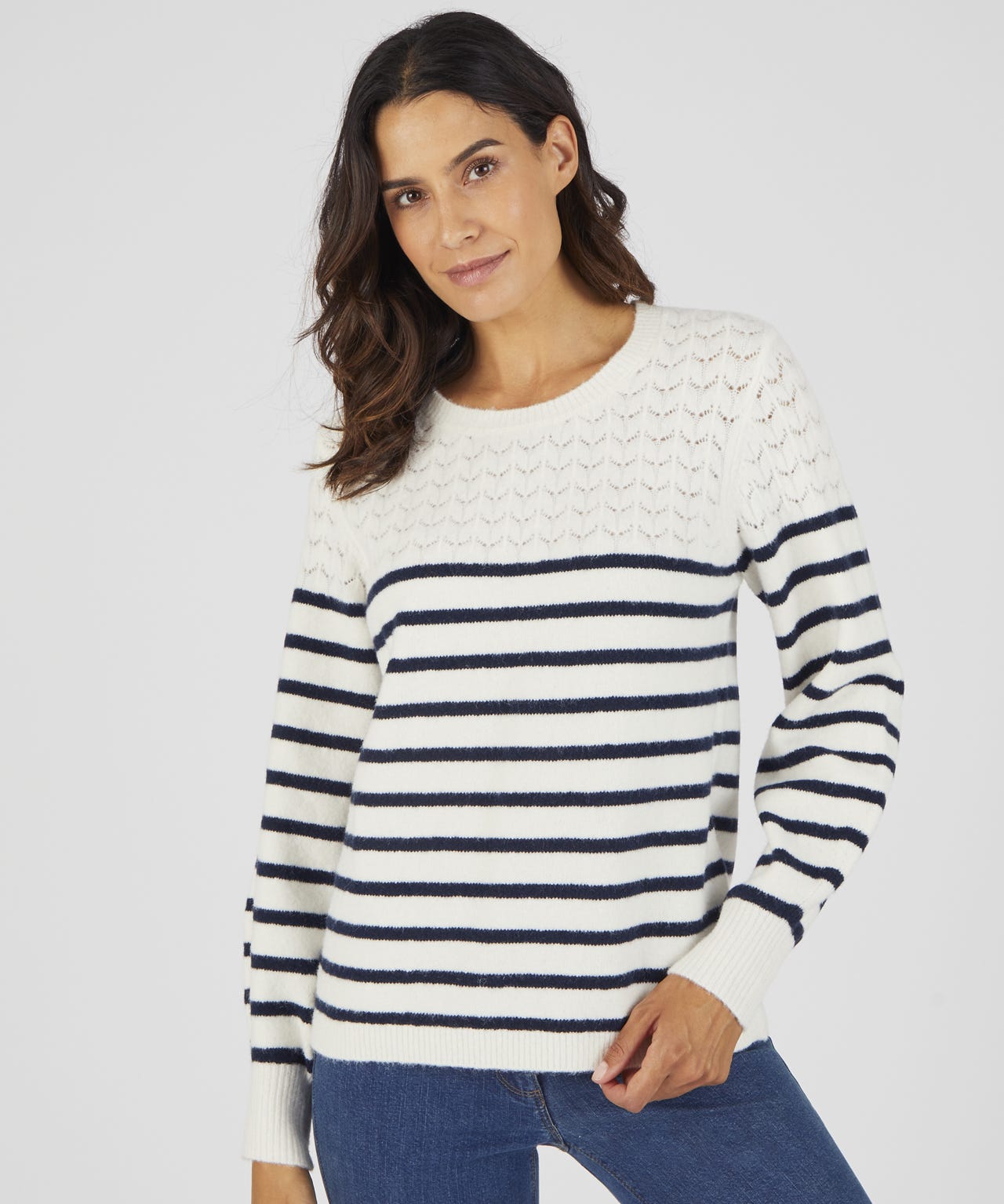 Thermolactyl Stripe Pointelle Jumper 