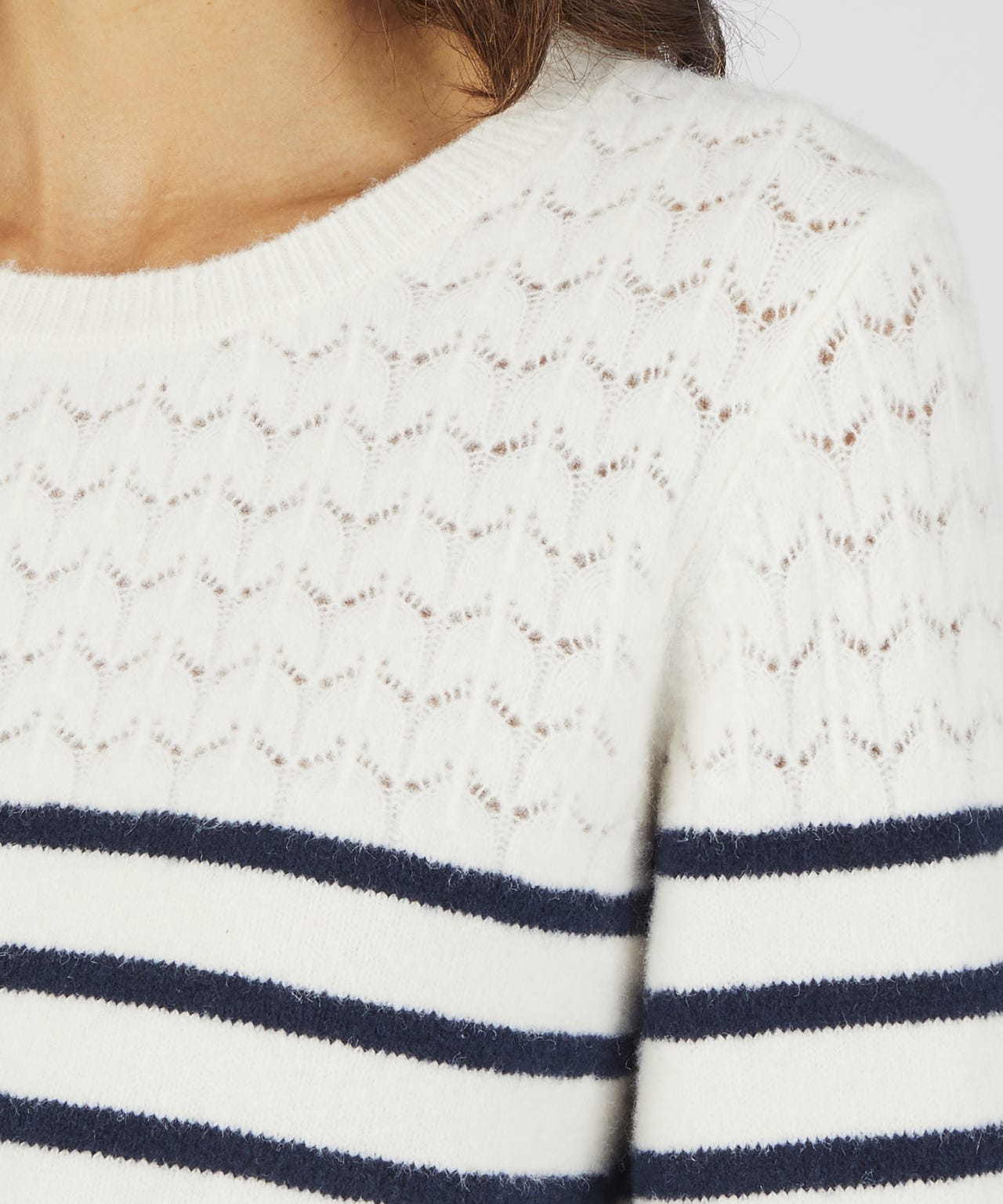 Thermolactyl Stripe Pointelle Jumper 