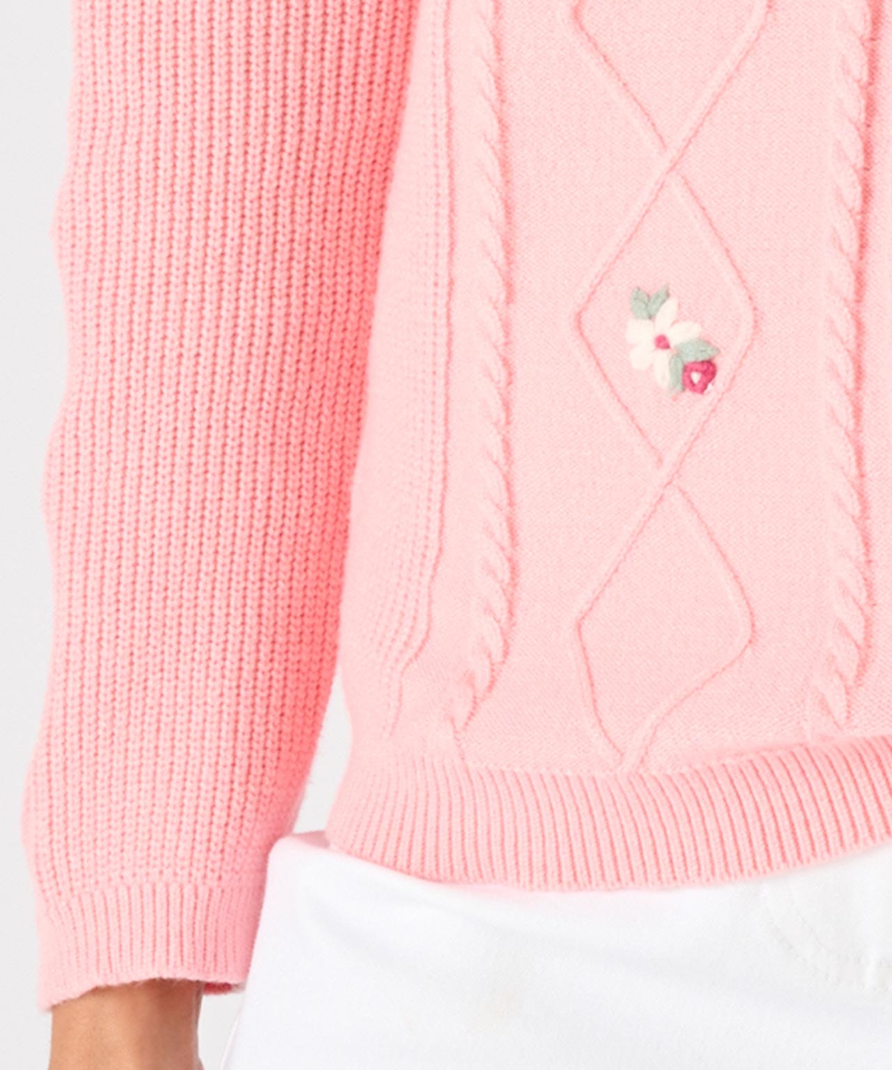 Embroidered Open Neck Jumper 