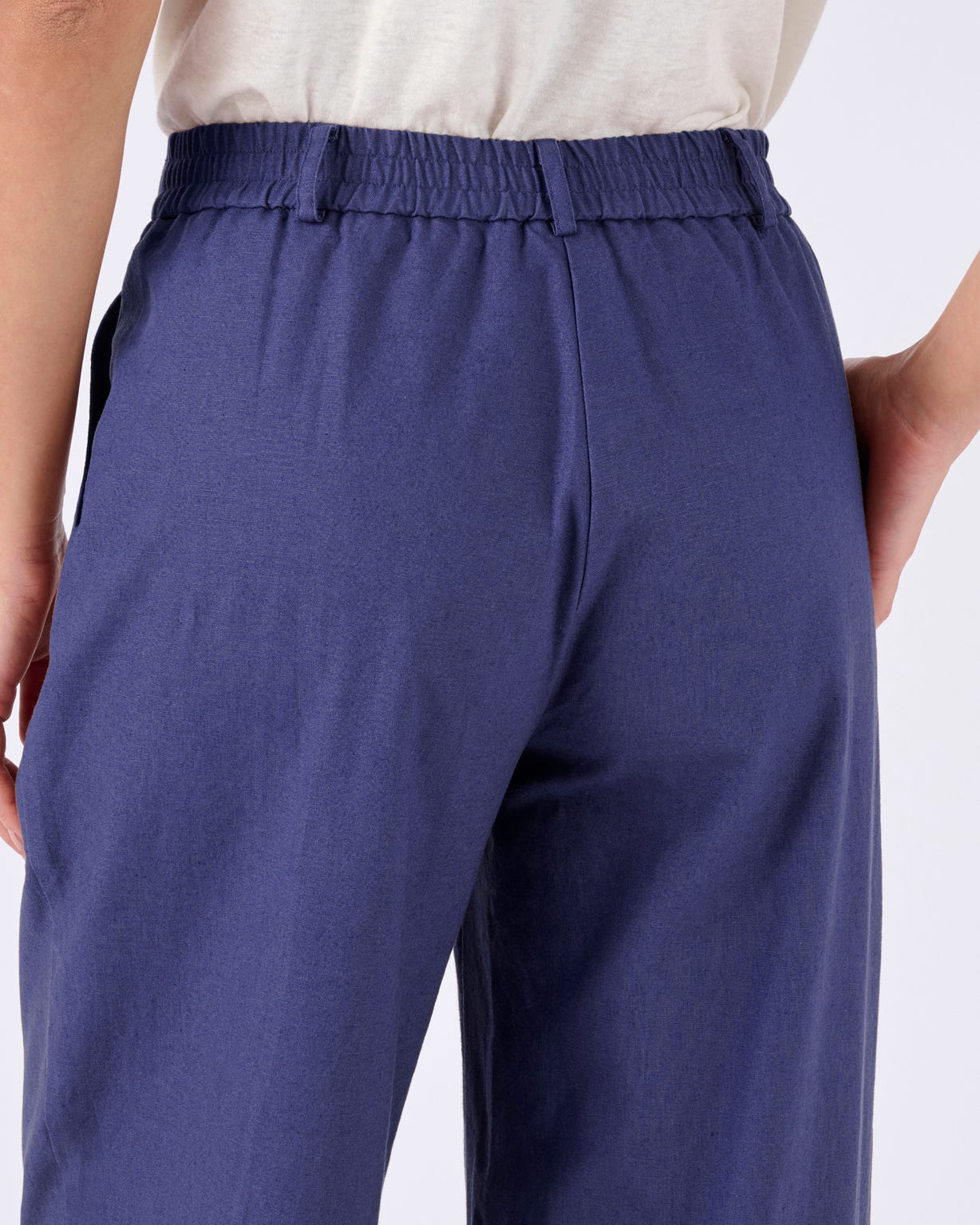 Linen Rich Wide Leg Trousers 
