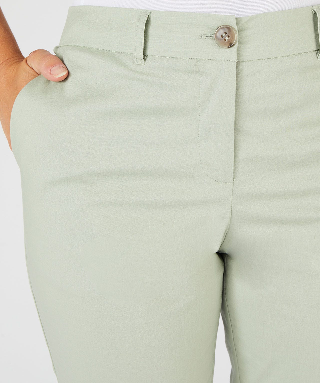 Narrow Leg Stretch Cotton Trousers 