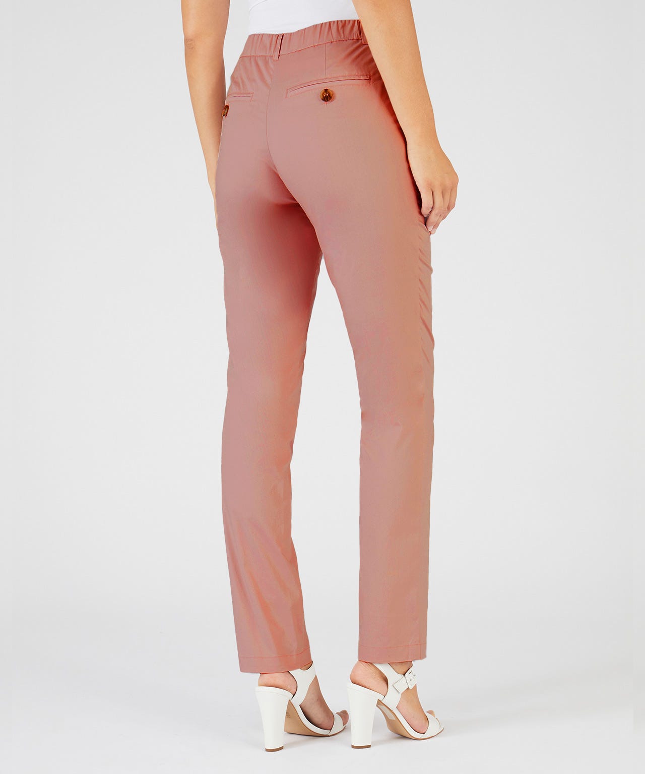 Narrow Leg Stretch Cotton Trousers 