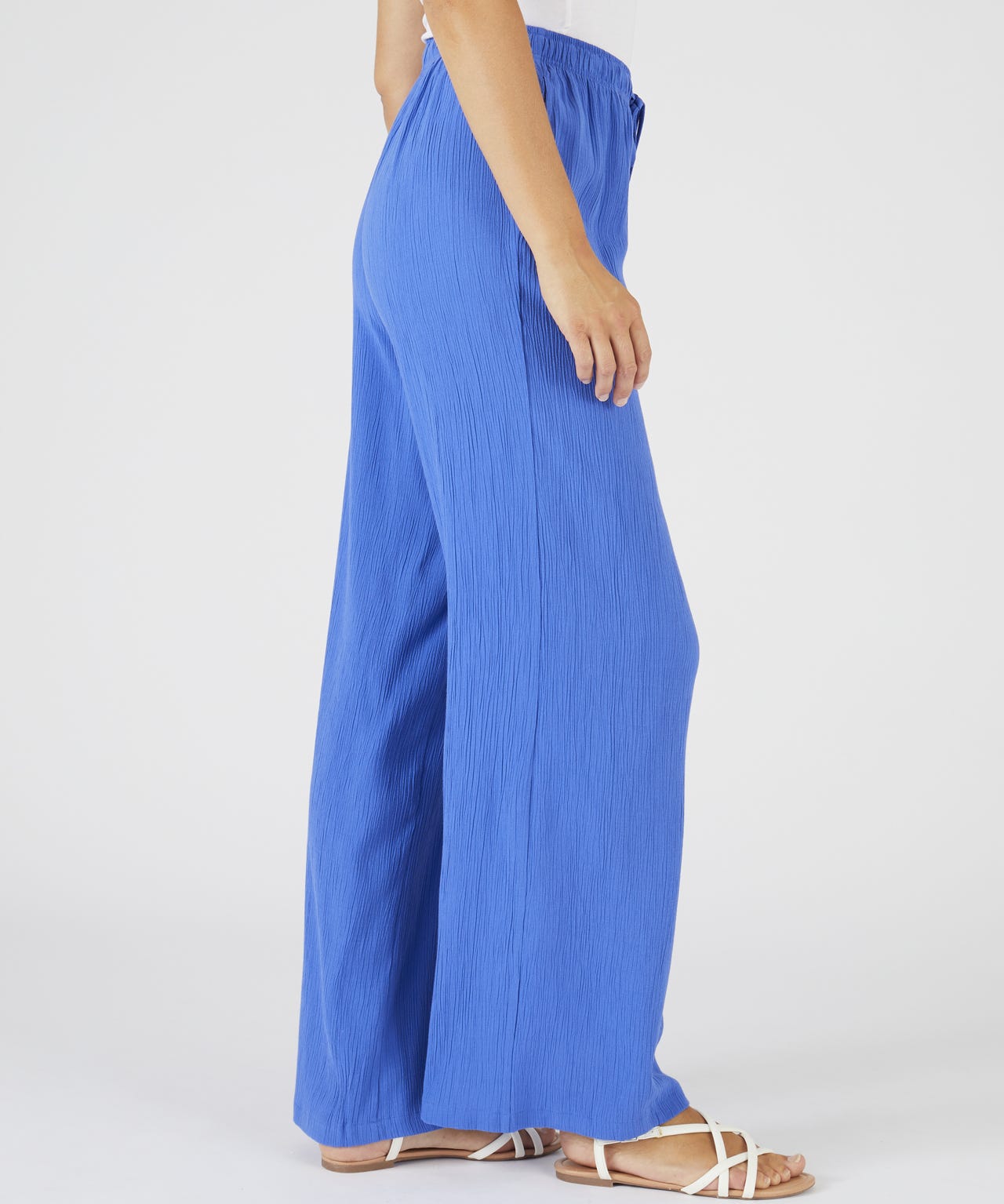 Wide-leg Crinkle Trousers 