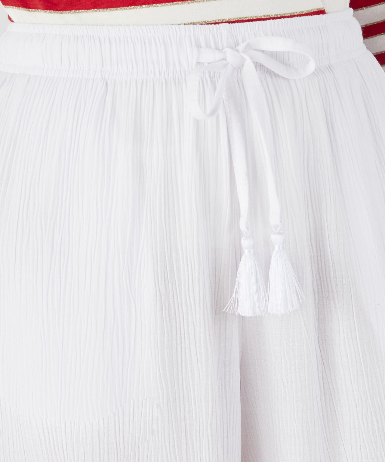 Wide-leg Crinkle Trousers 