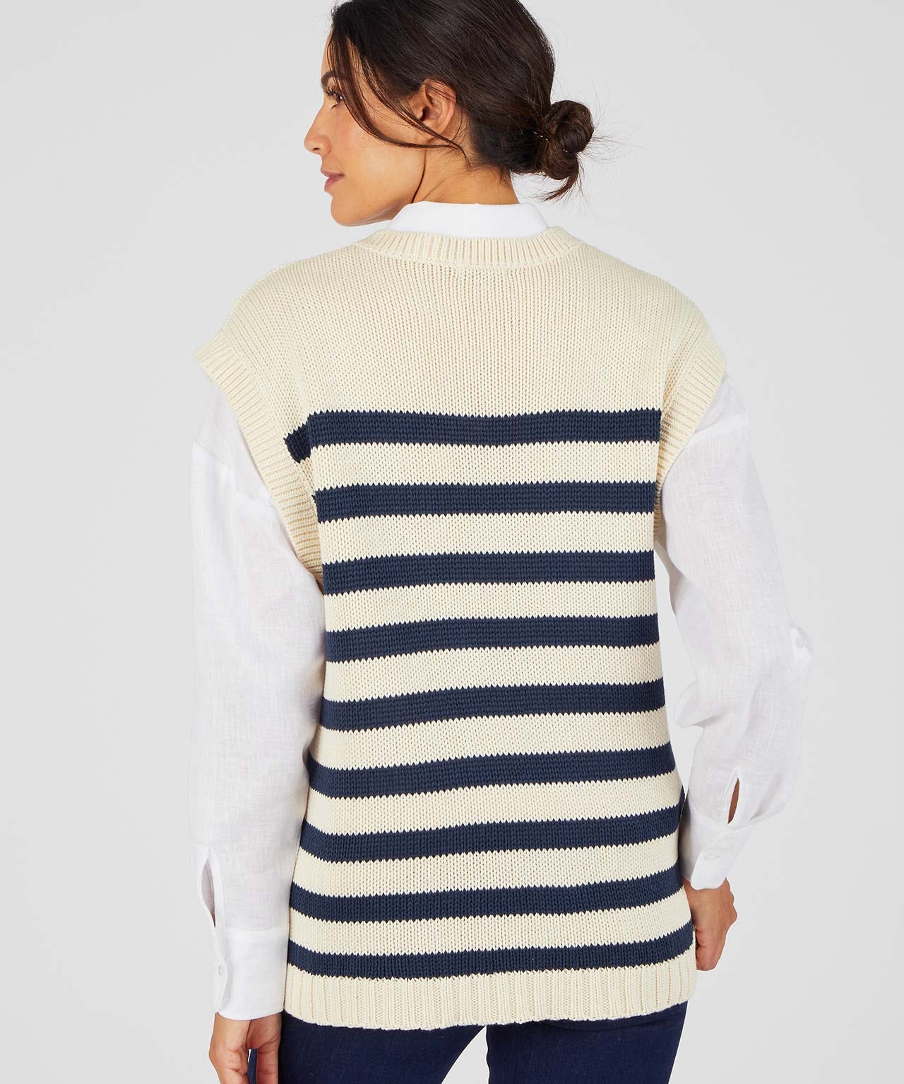 Stripe Sleeveless Jumper