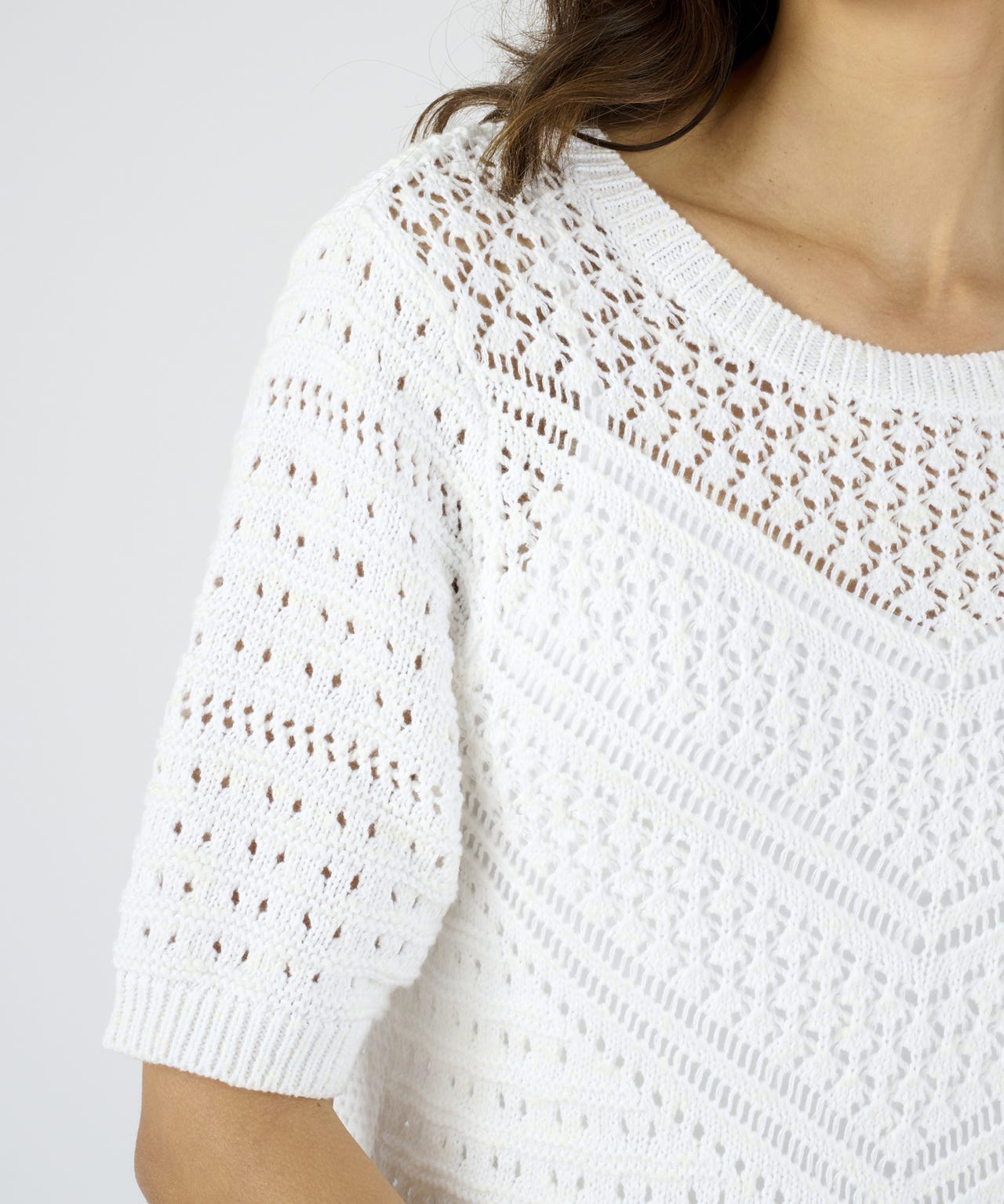 Pointelle Short Sleeve Jumper 