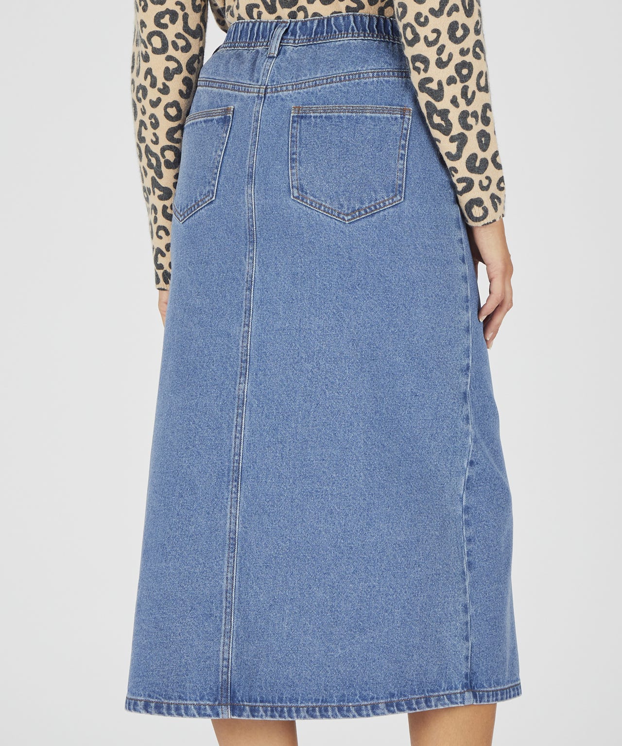 Denim Midi Skirt 