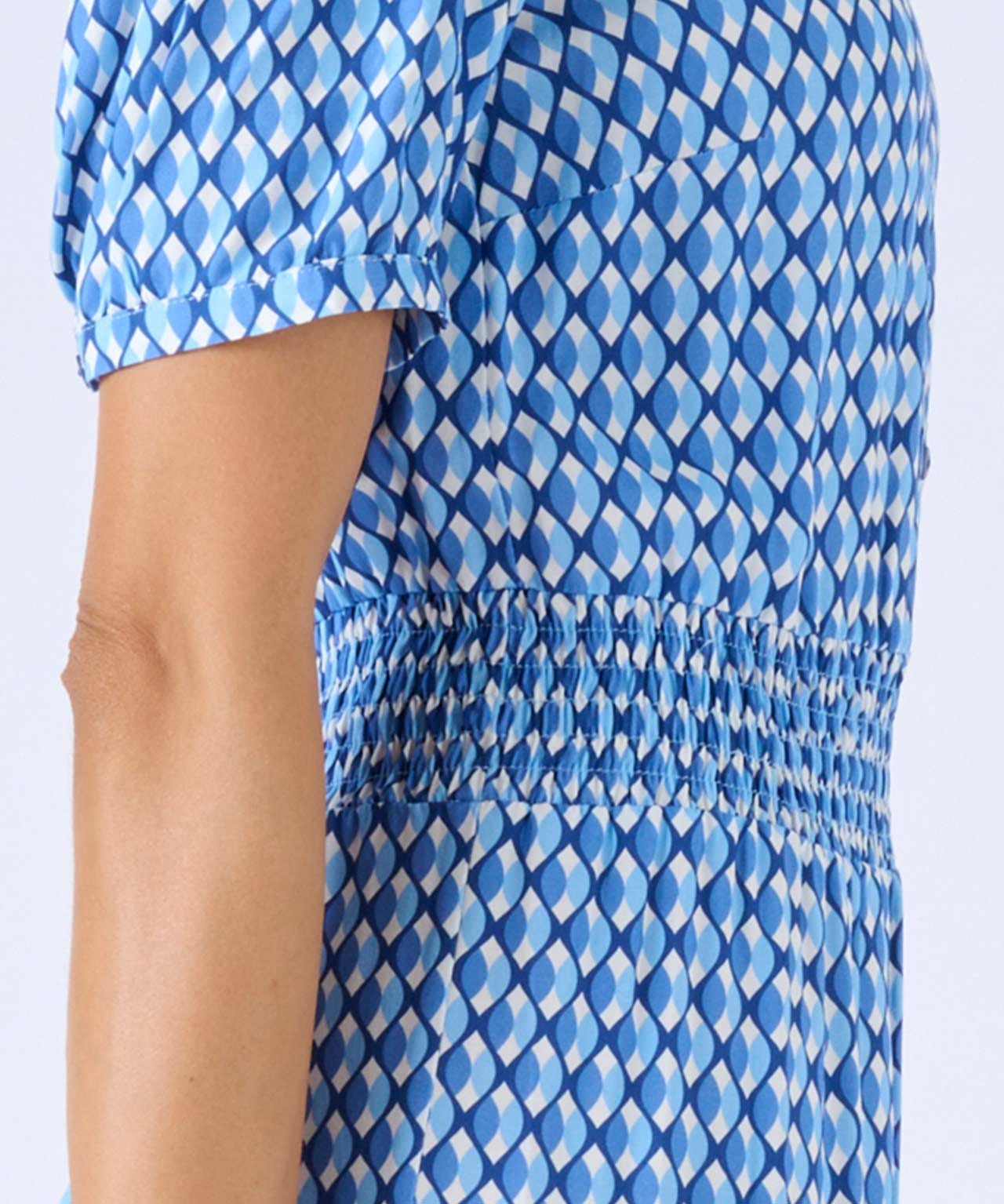 Elasticated Waist Tiered Print Dress 