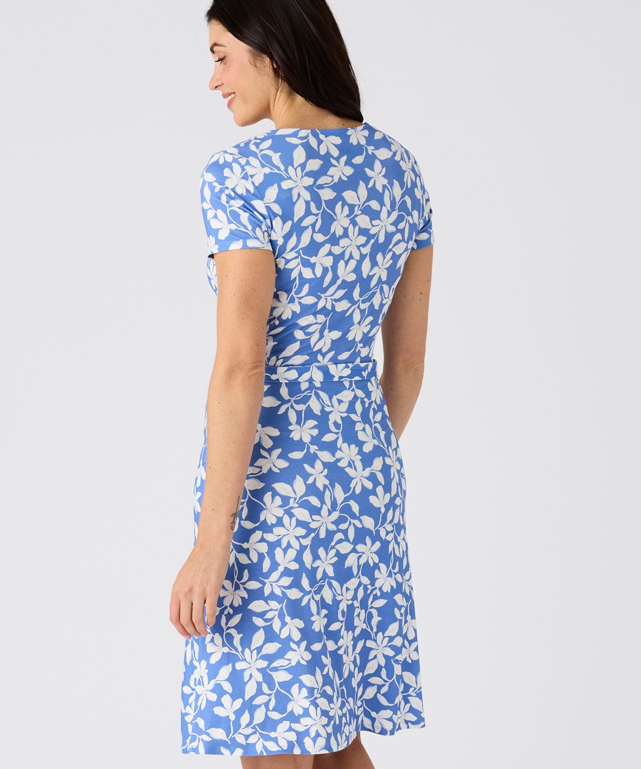 Jersey Print Mock Wrap Dress 