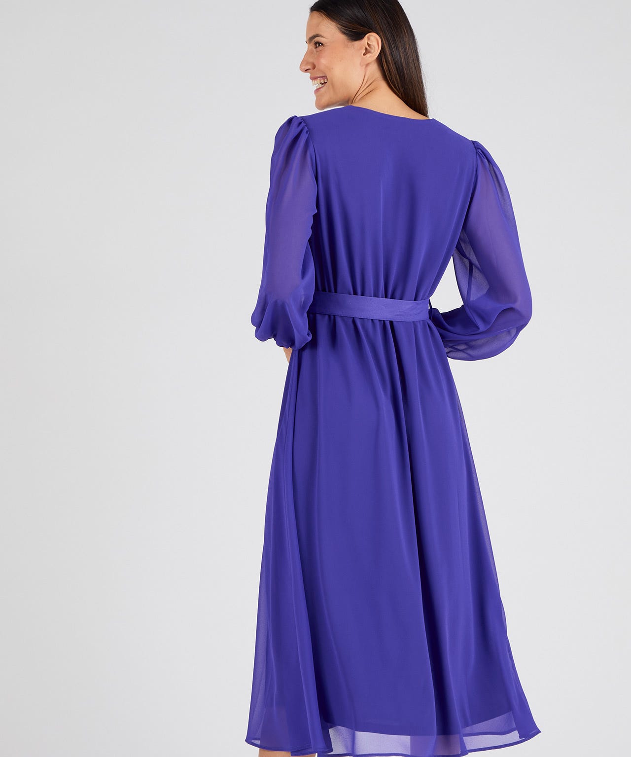 V Neck Elastic Waist Dress