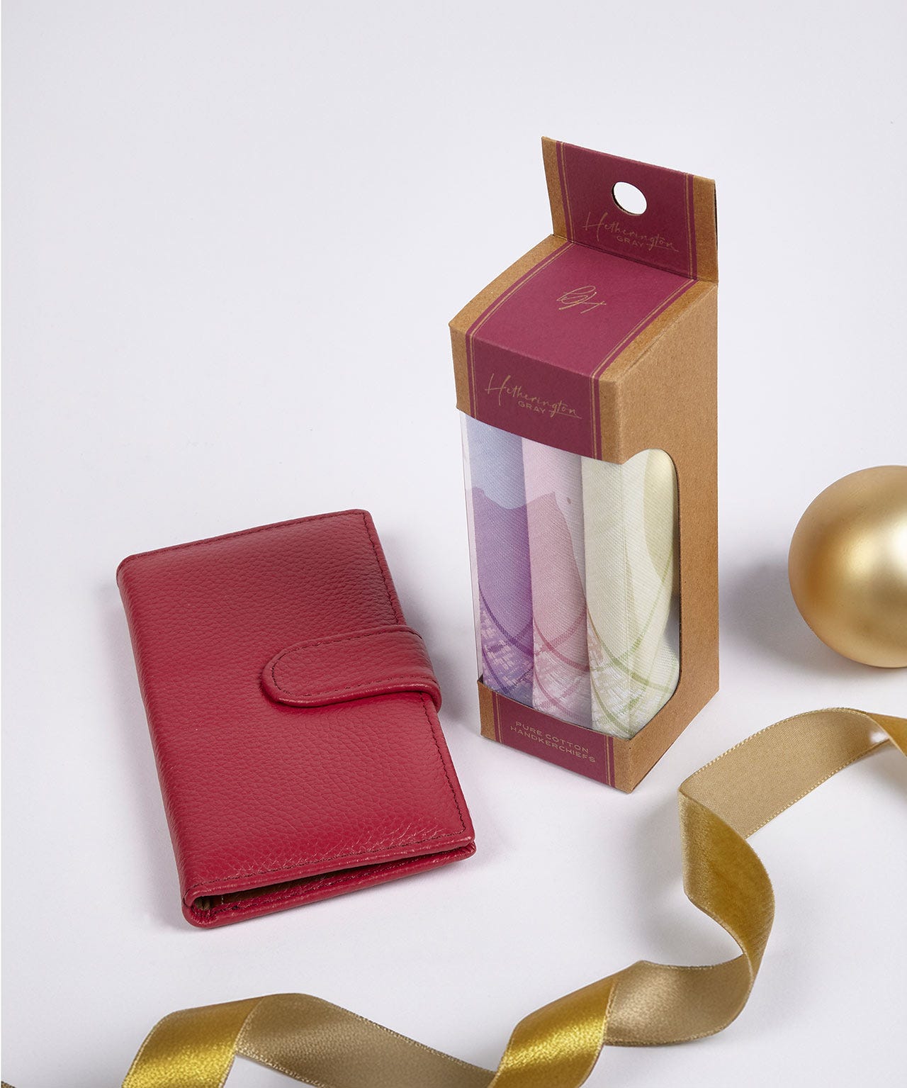 Leather card Holder & Hankies set