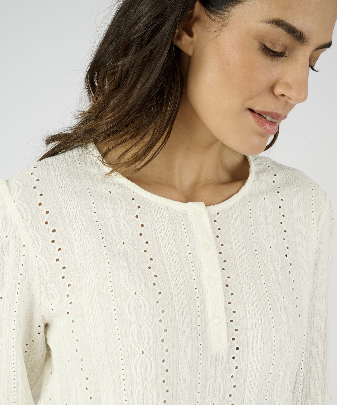 Detailed Button Neck Top