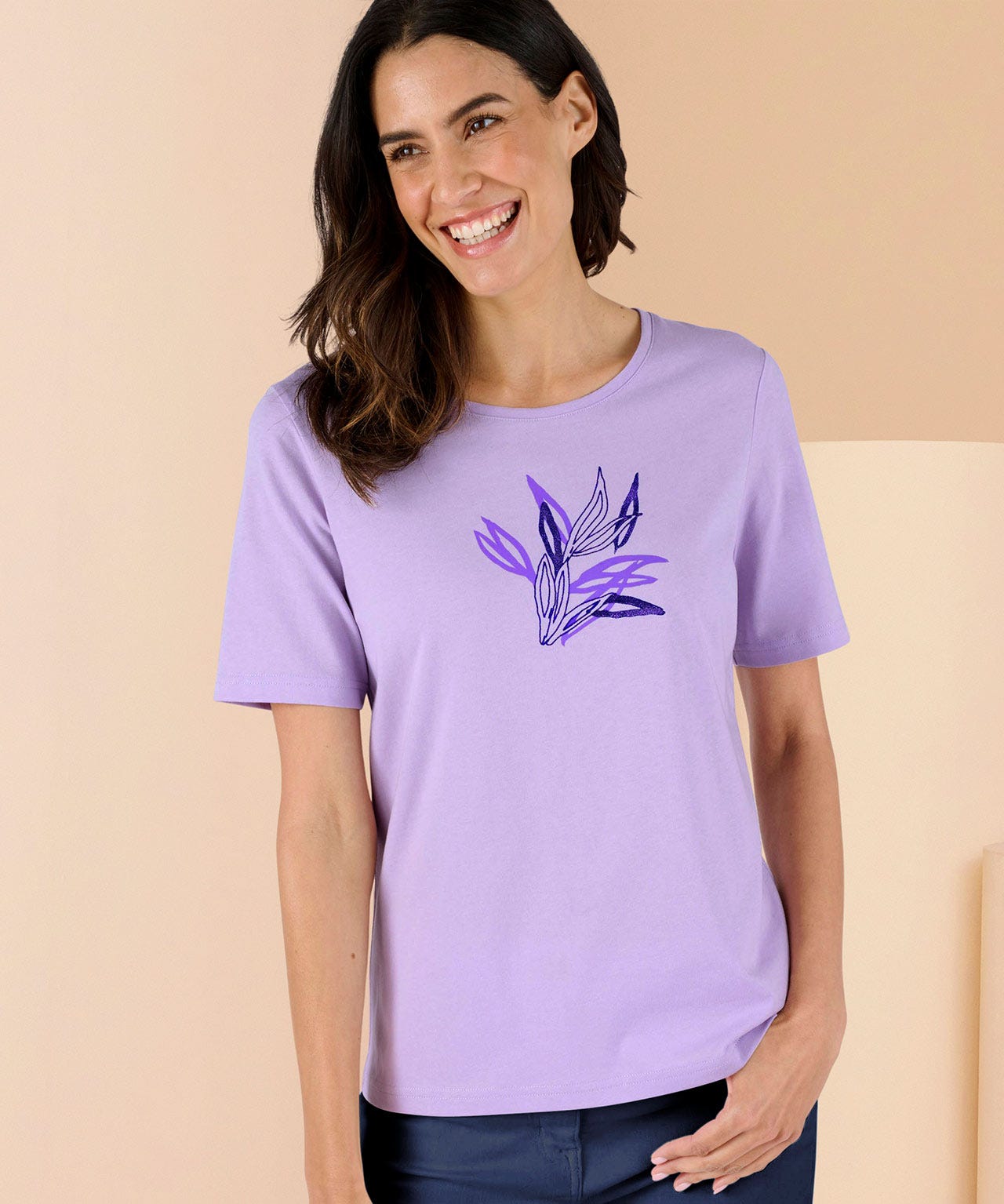 Leaf Print T-shirt 