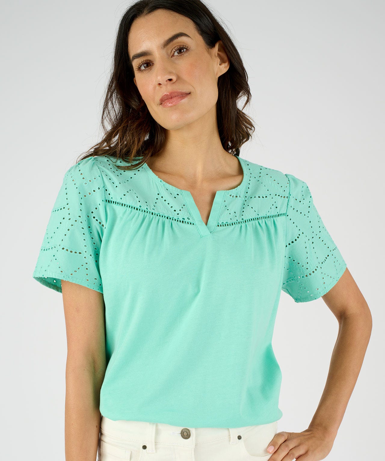 Embroidered Detail Top