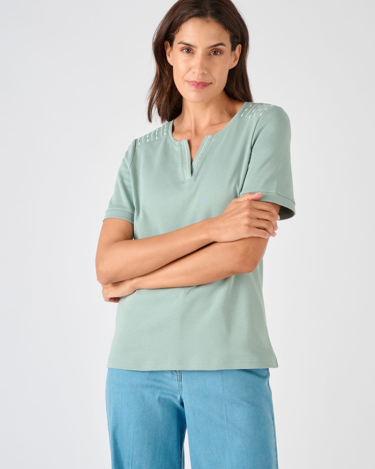 Embroidered Cotton T-shirt 