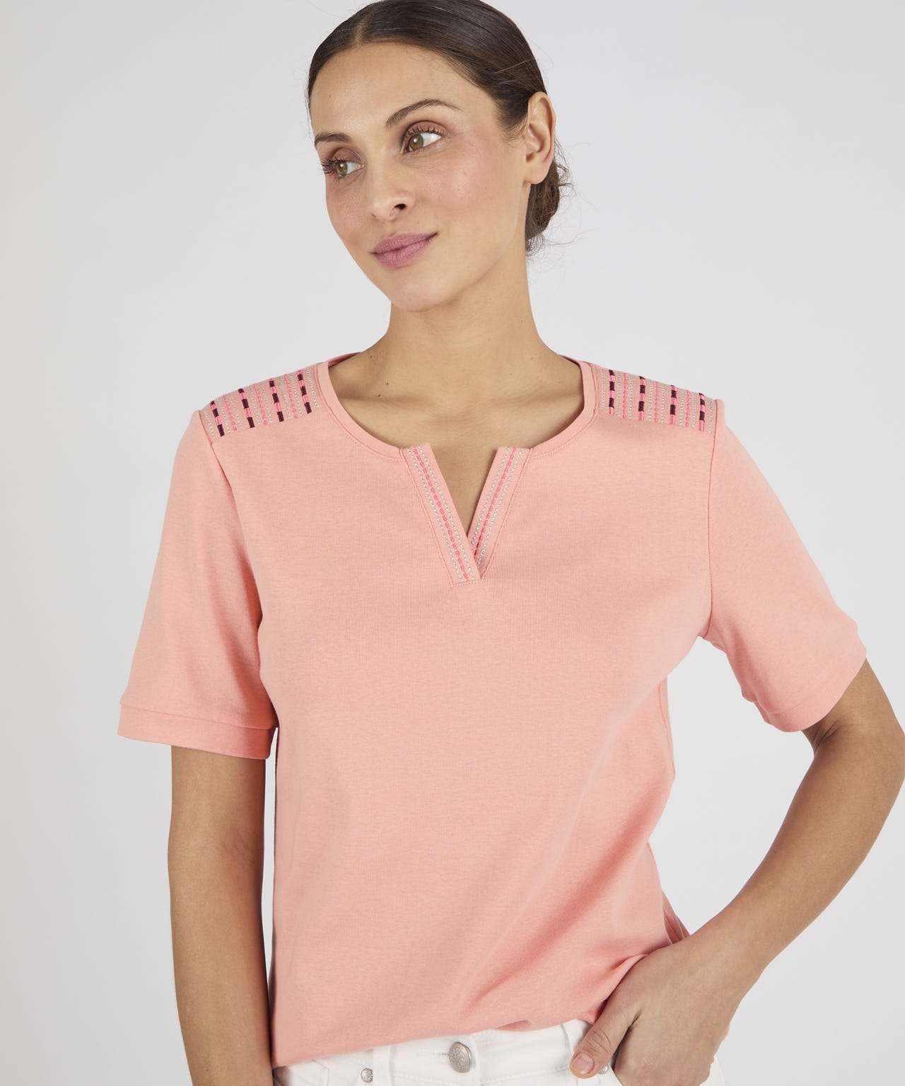 Embroidered Cotton T-shirt 
