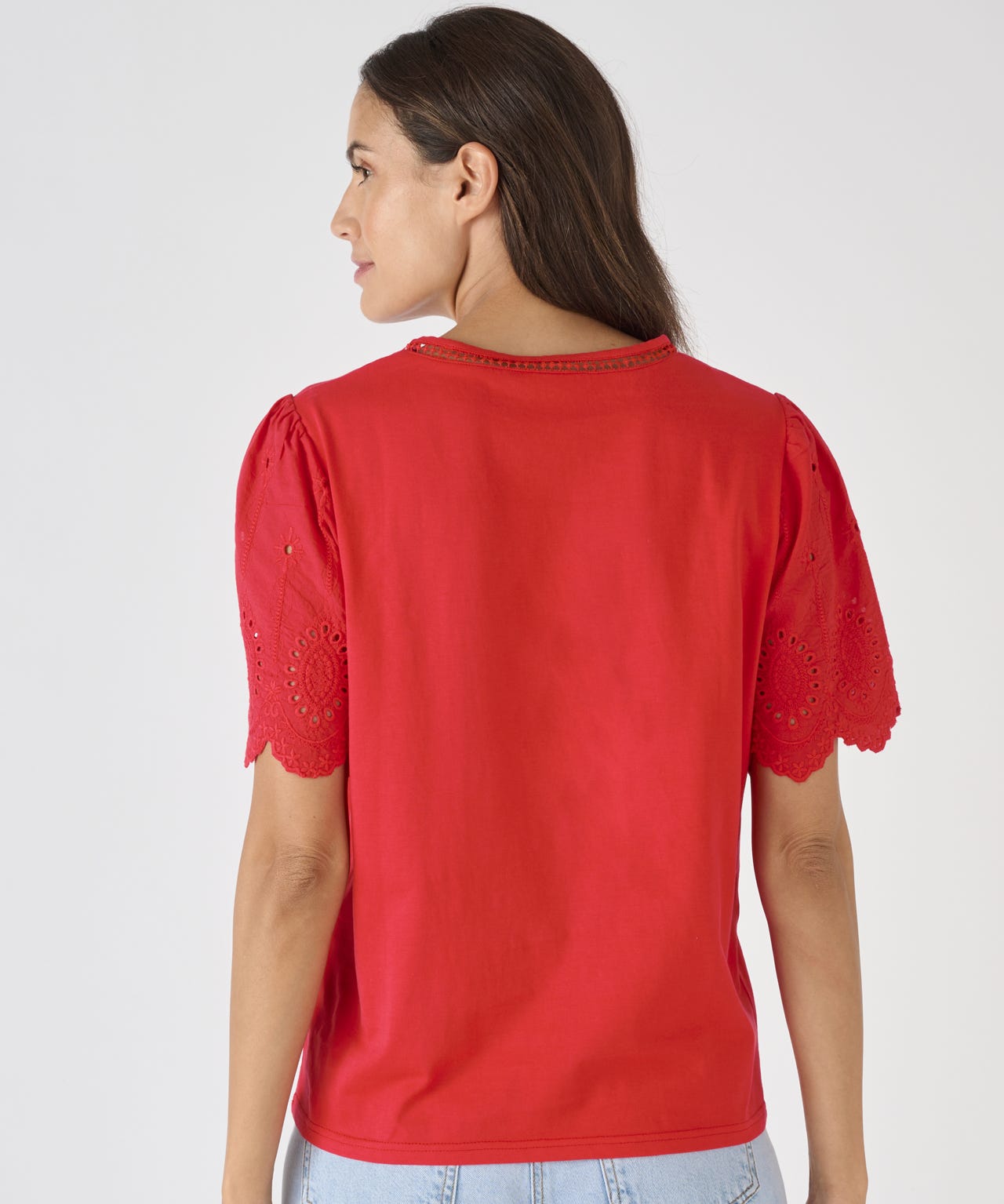 Broderie Anglais Detail T-shirt 