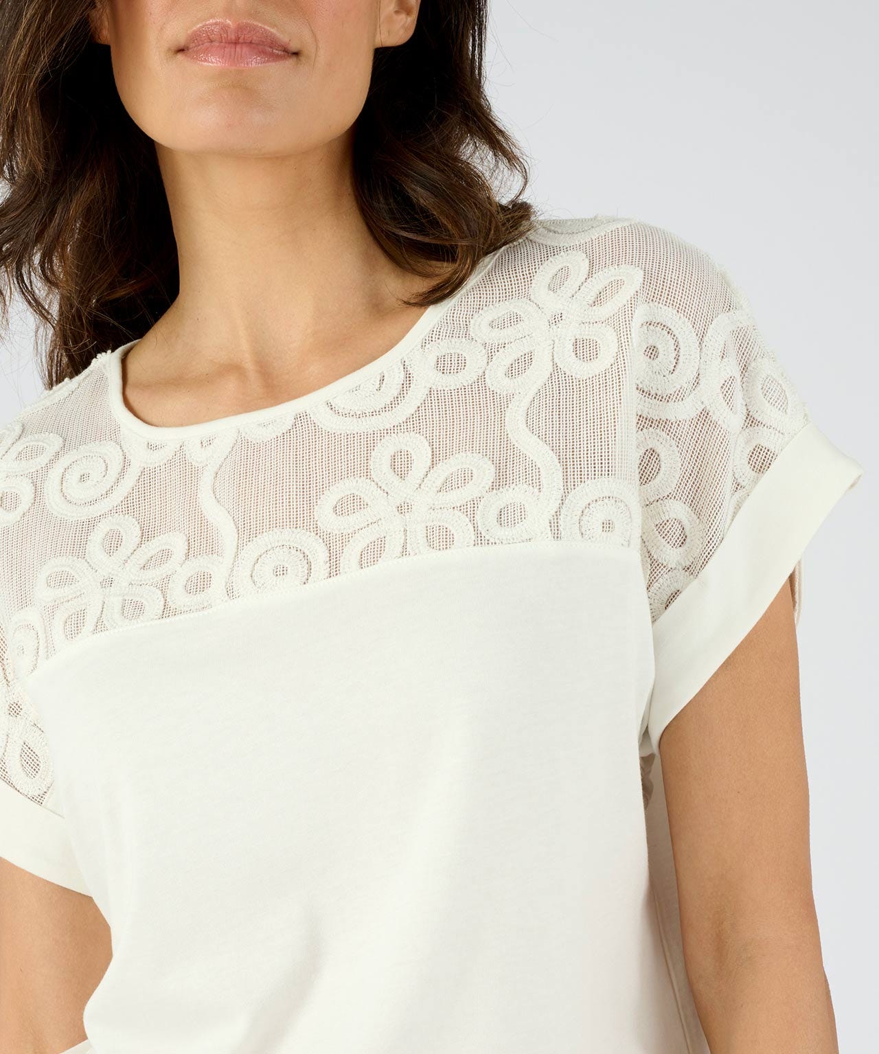 Lace Detail Short Sleeve Top