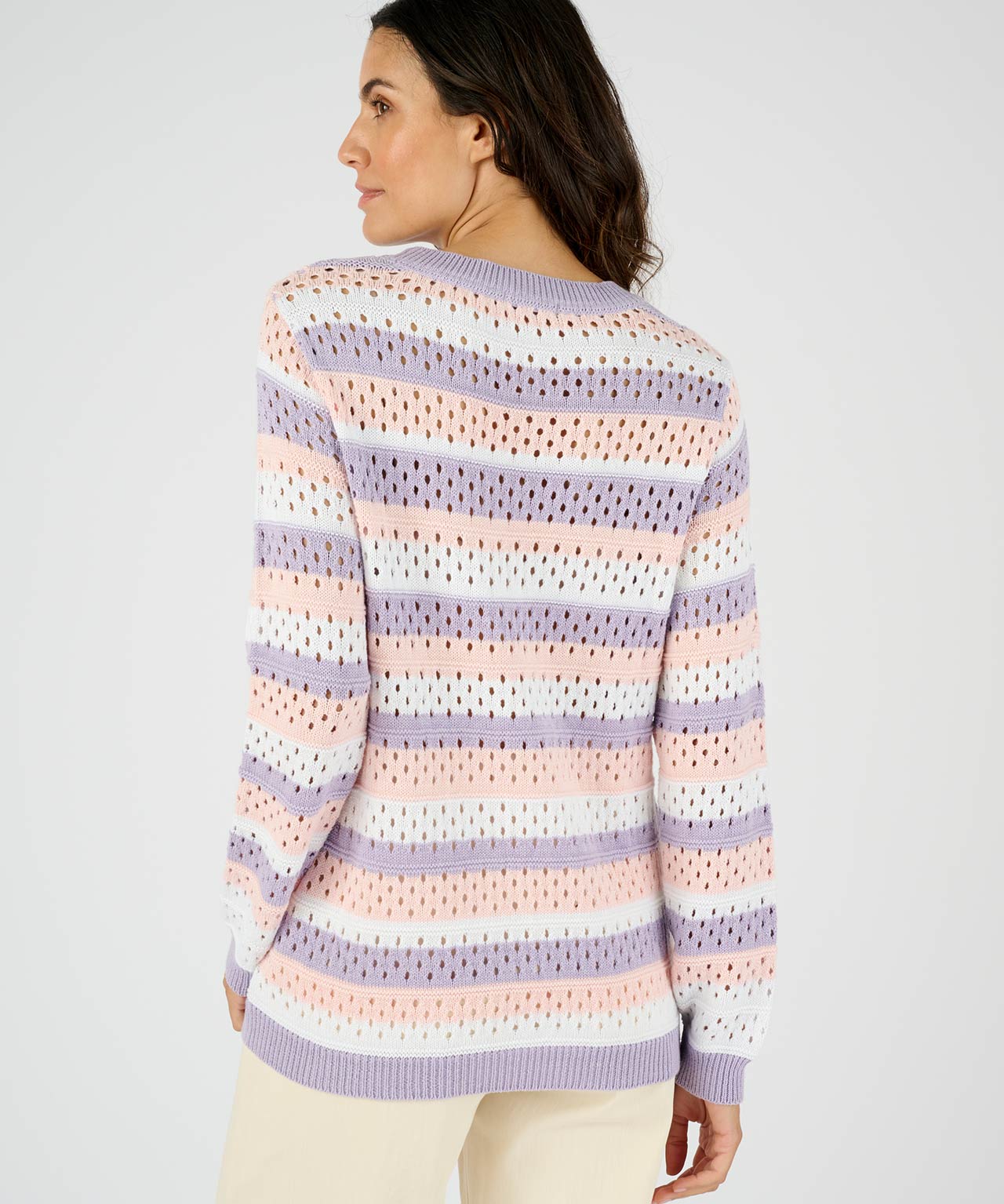 Pointelle Stripe Jumper