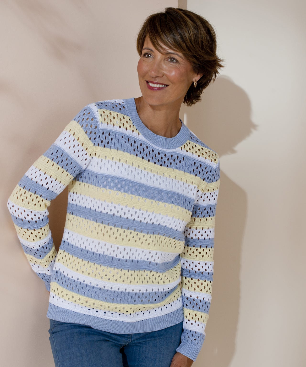 Pointelle Stripe Jumper 