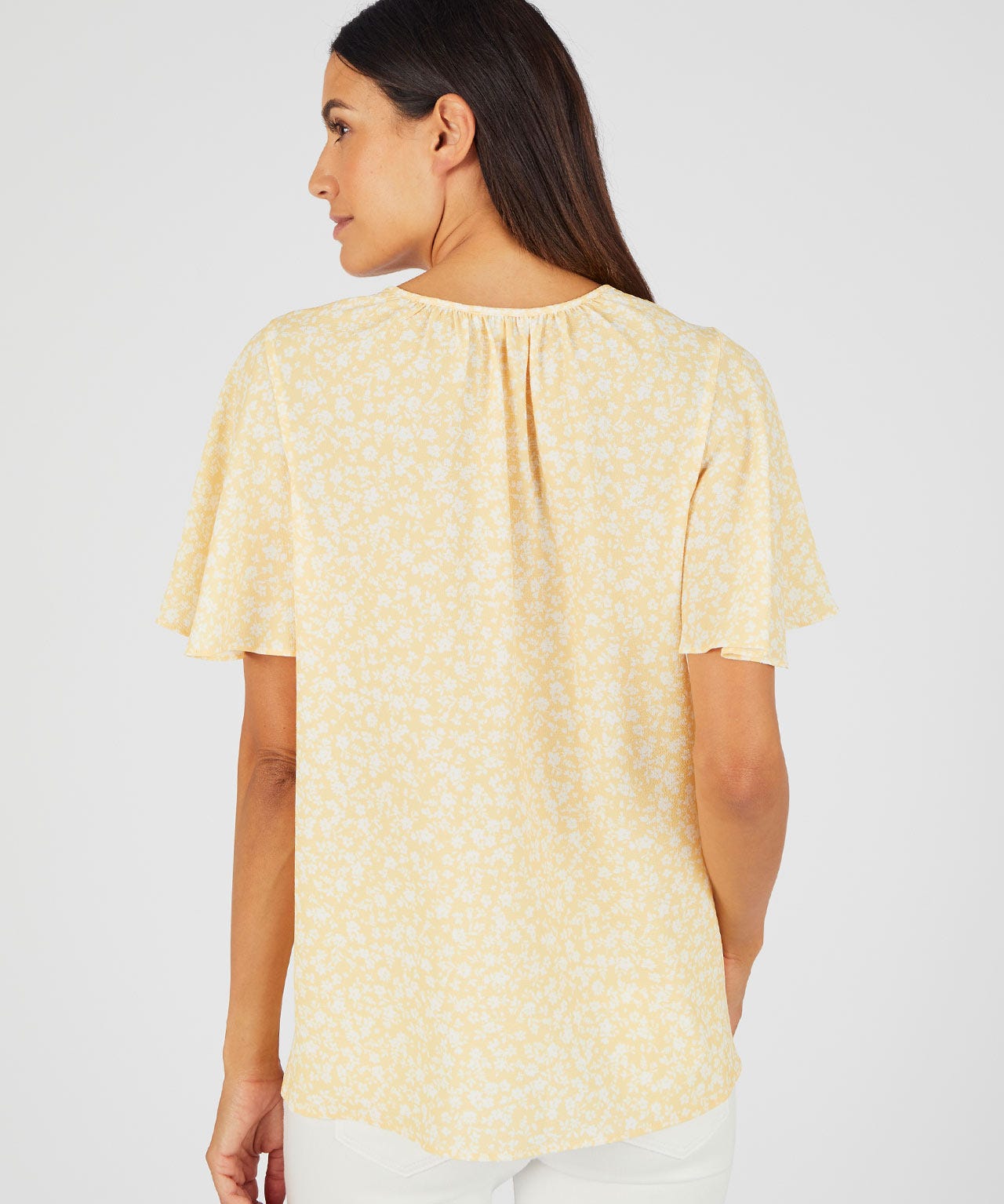 Printed Butterfly Sleeve Blouse