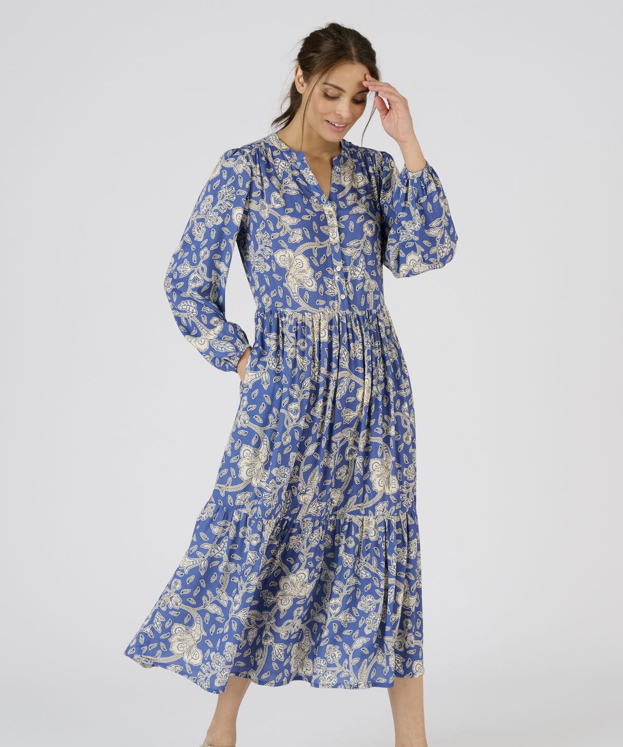 Tiered Floral Print Dress 