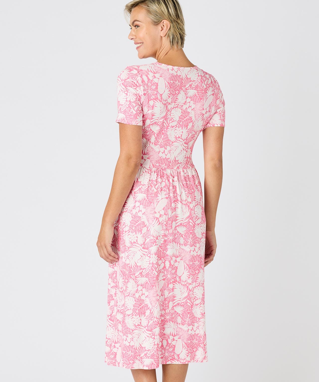 Printed Jersey Short Sleeve Dress 