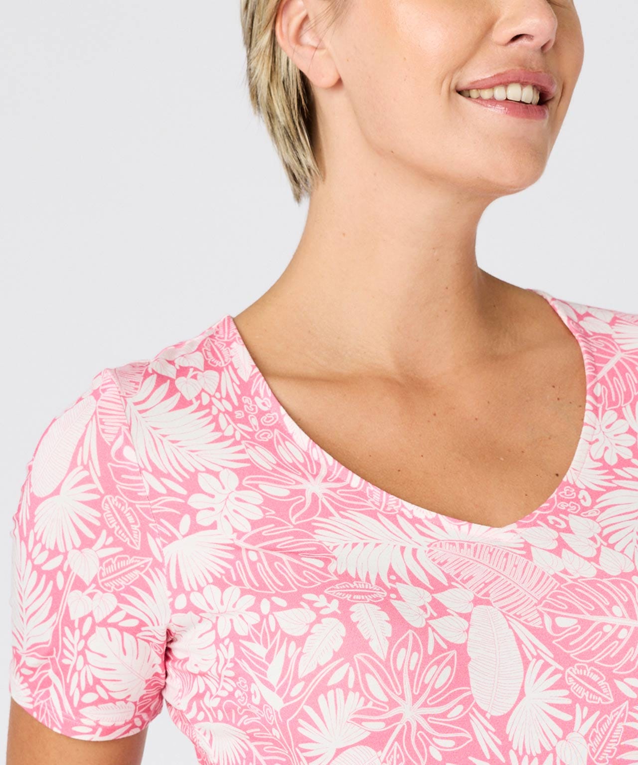Printed Jersey Short Sleeve Dress 