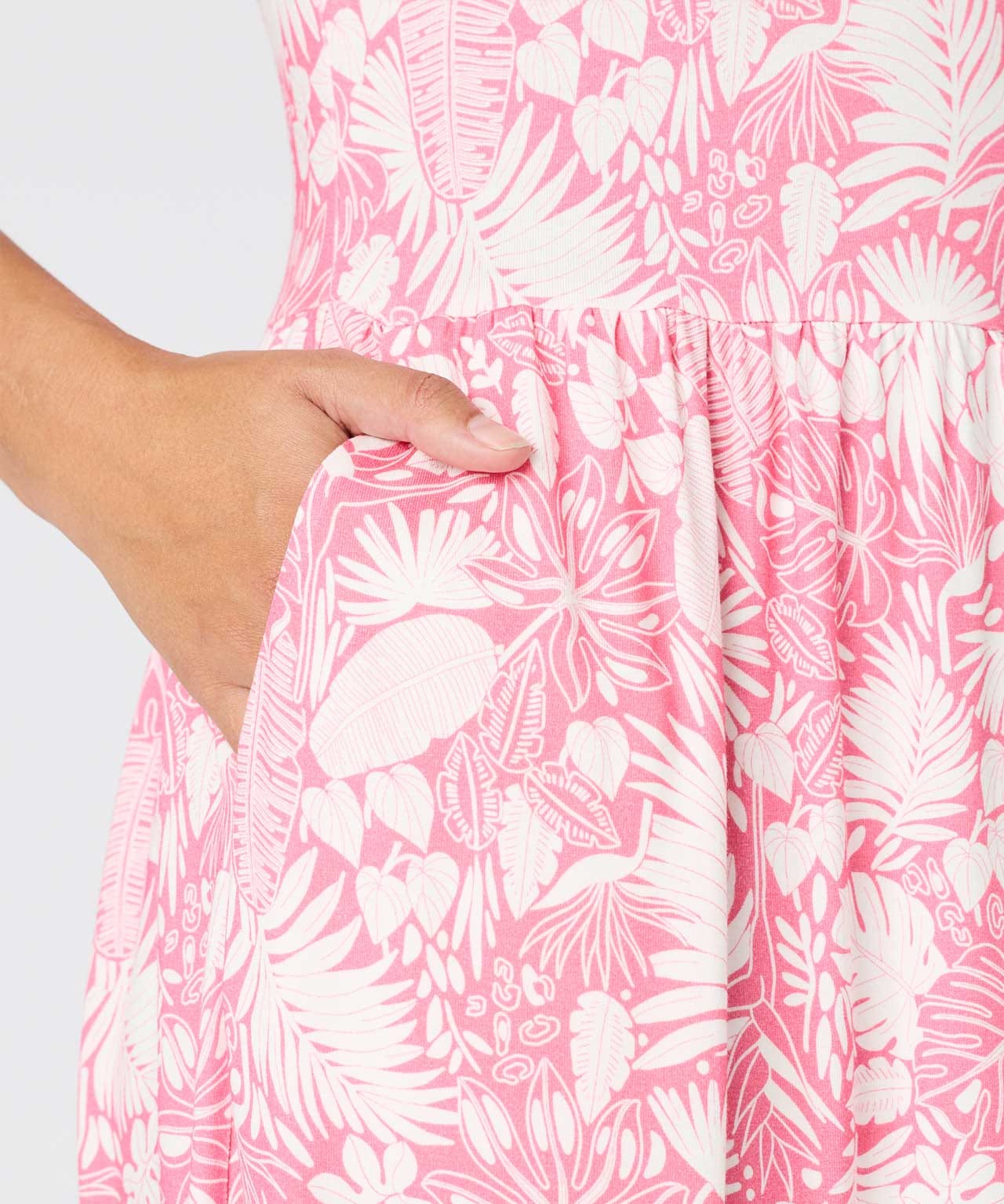 Printed Jersey Short Sleeve Dress 